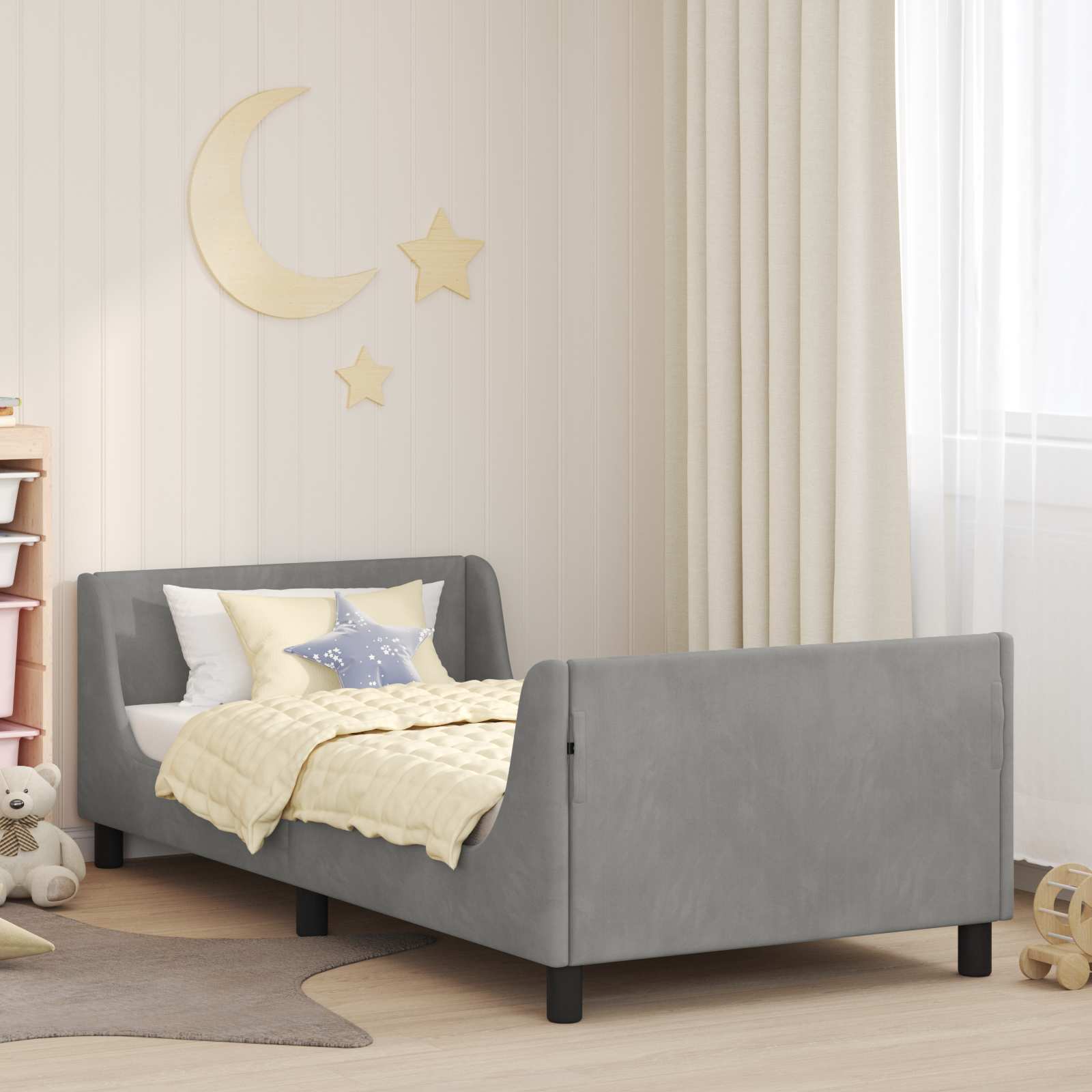 Cadre de lit pour enfants avec tête de lit Gris clair - XIOS
