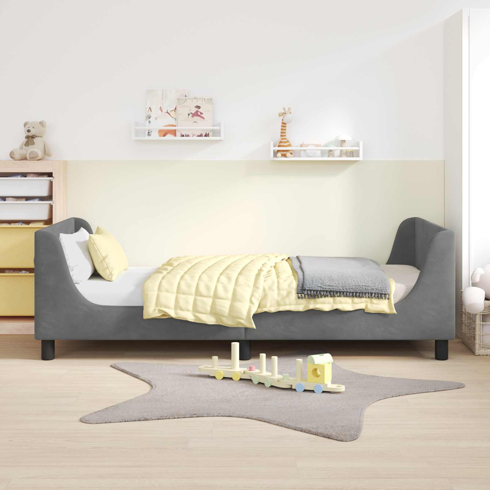 Cadre de lit pour enfants avec tête de lit Gris foncé - XIOS