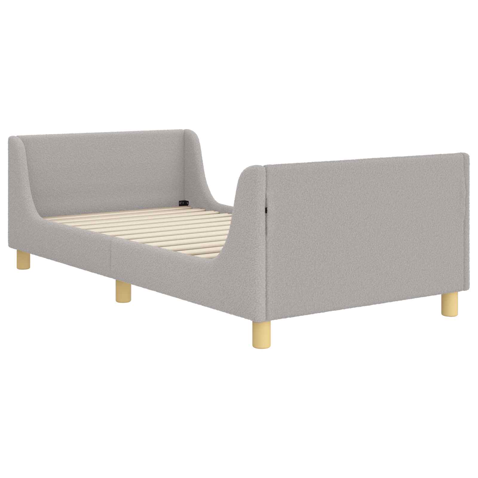Cadre de lit pour enfants avec tête de lit Gris clair 90x190 cm