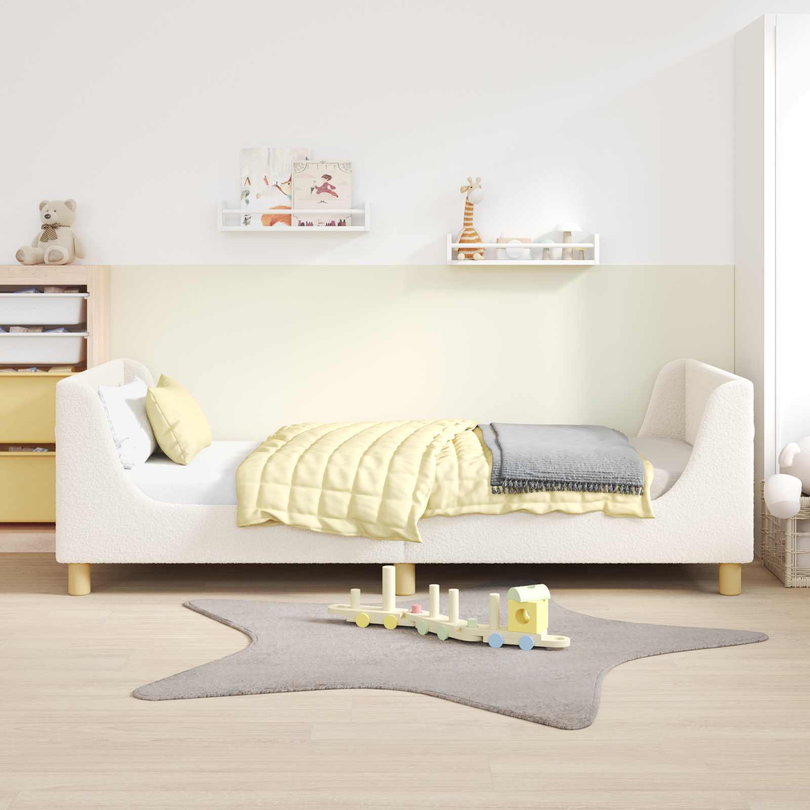 Cadre de lit pour enfants avec tête de lit Crème 90 x 200 cm - XIOS