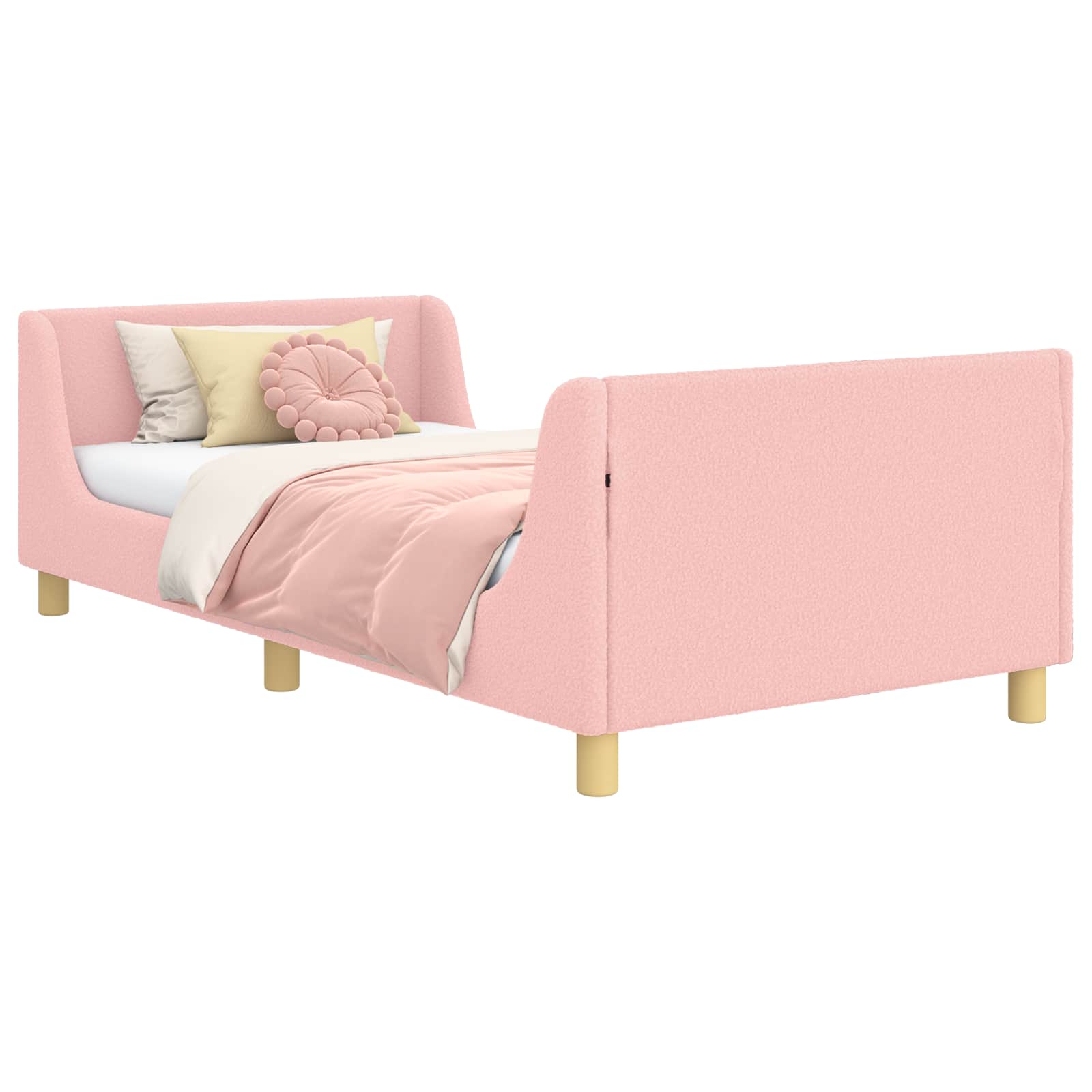 Cadre de lit pour enfants avec tête de lit Rose 90 x 200 cm