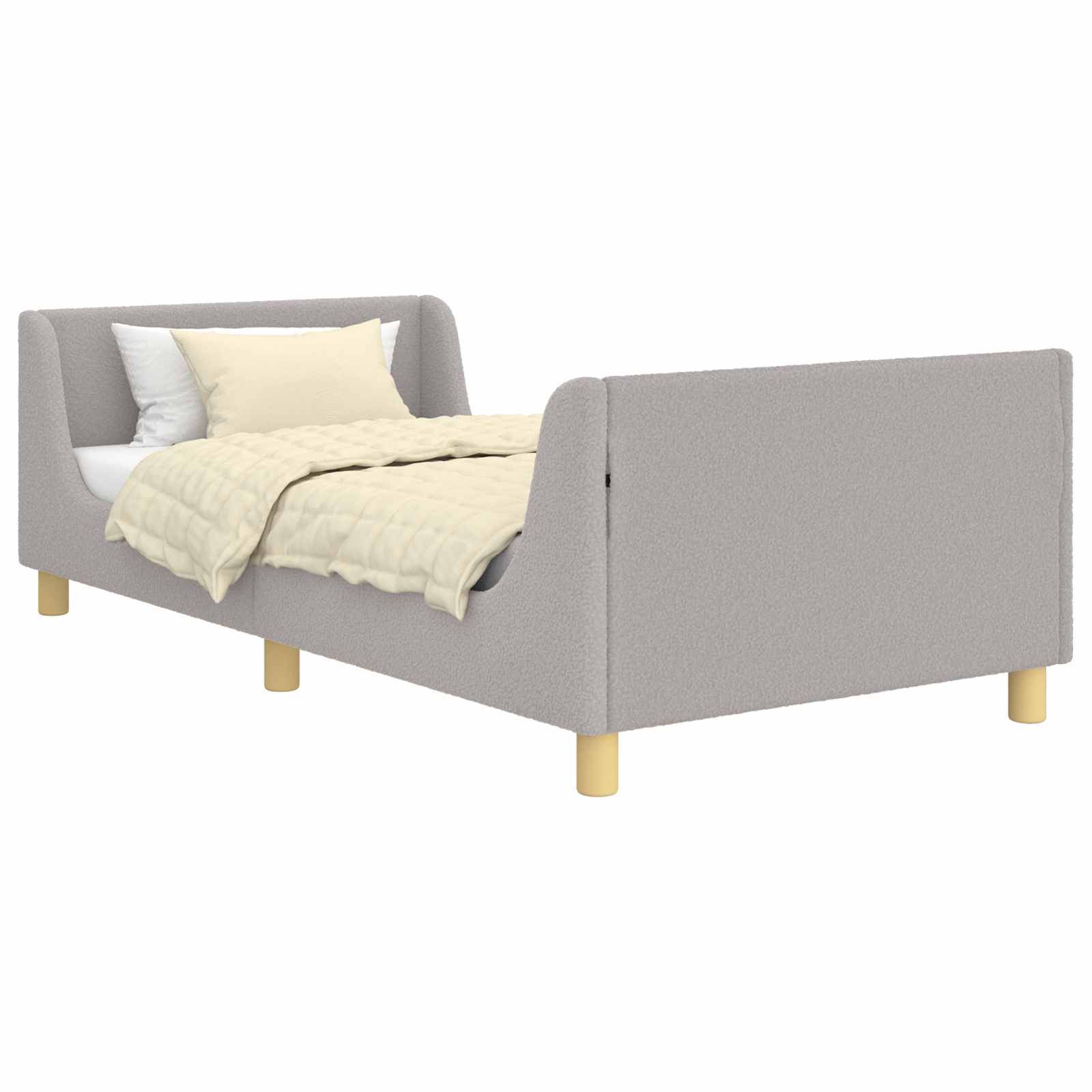 Cadre de lit pour enfants avec tête de lit Gris clair 90x200 cm