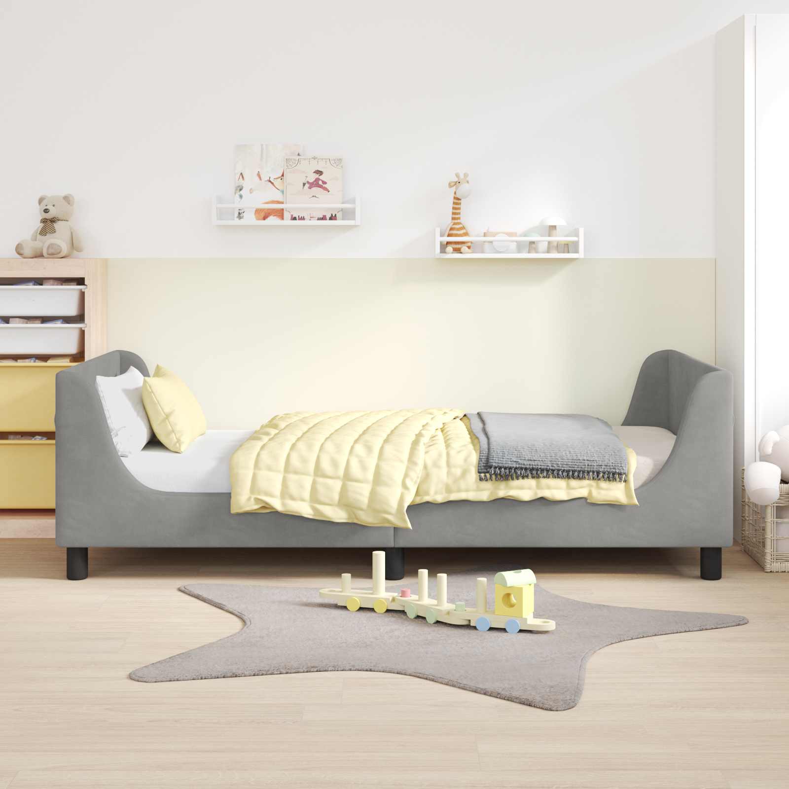 Cadre de lit pour enfants avec tête de lit Gris clair - XIOS