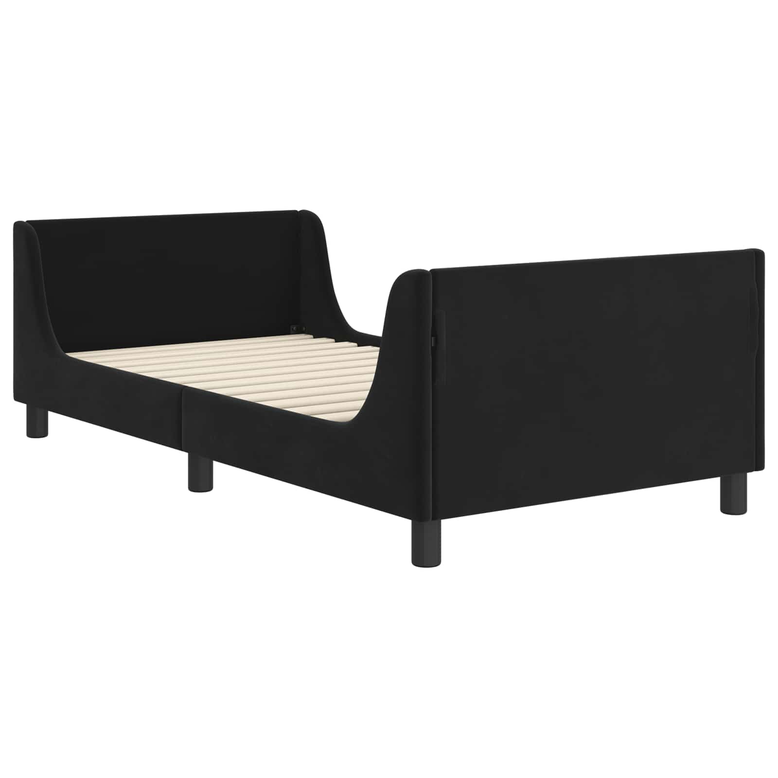 Cadre de lit pour enfants avec tête de lit Noir 90 x 200 cm - XIOS