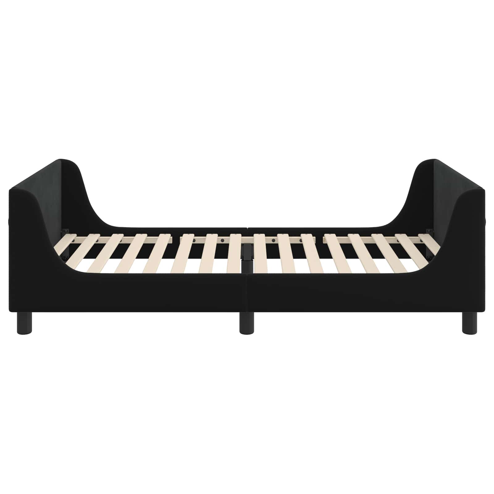 Cadre de lit pour enfants avec tête de lit Noir 90 x 200 cm - XIOS