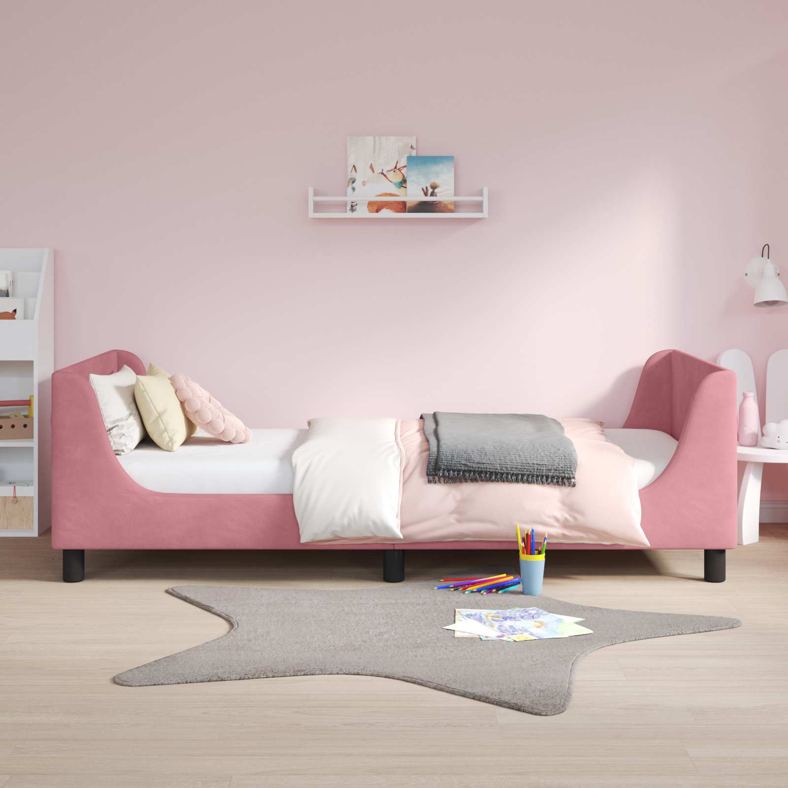 Cadre de lit pour enfants avec tête de lit Rose 90 x 200 cm - XIOS