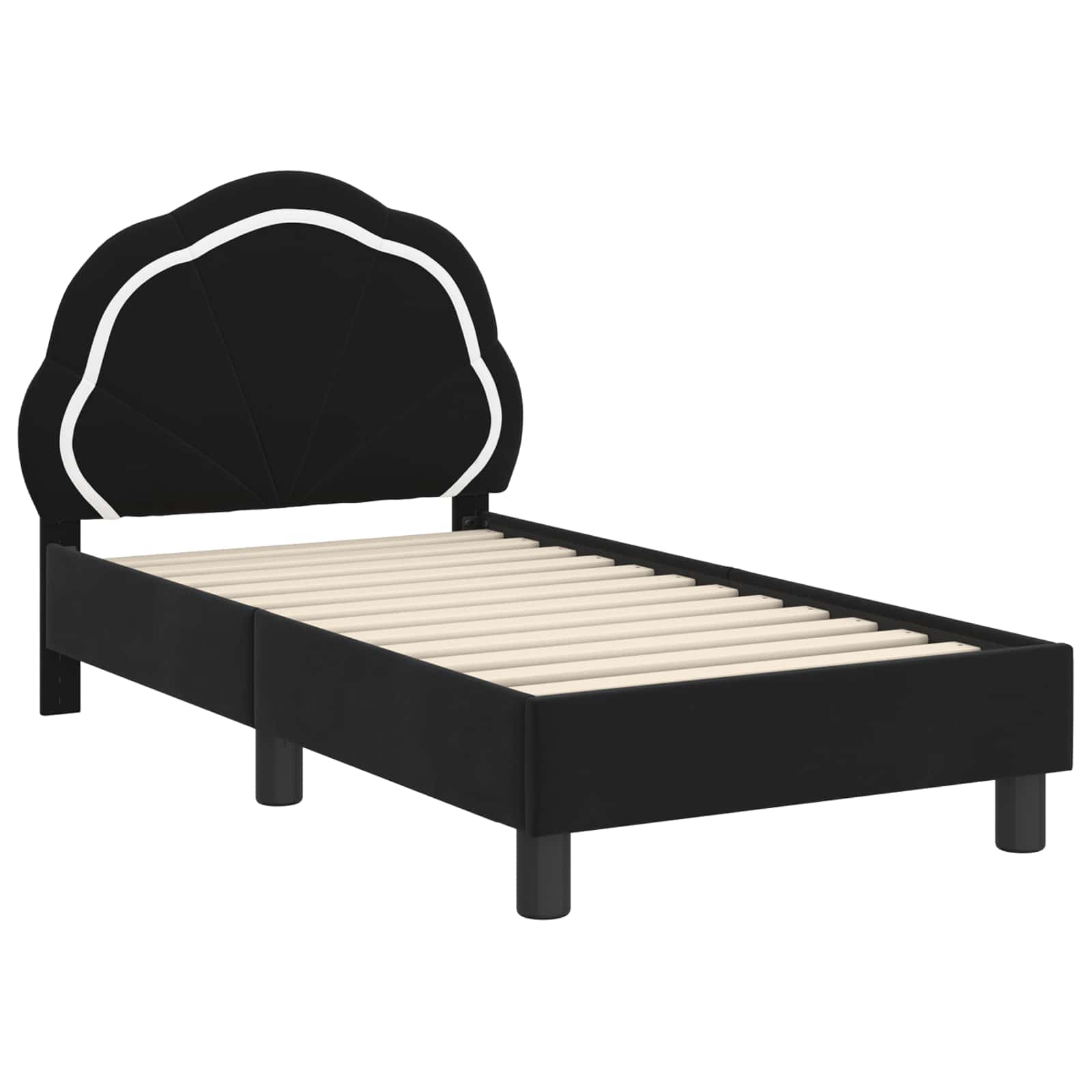 Cadre de lit pour tout-petit avec tête de lit Noir 70 x 140 cm - XIOS