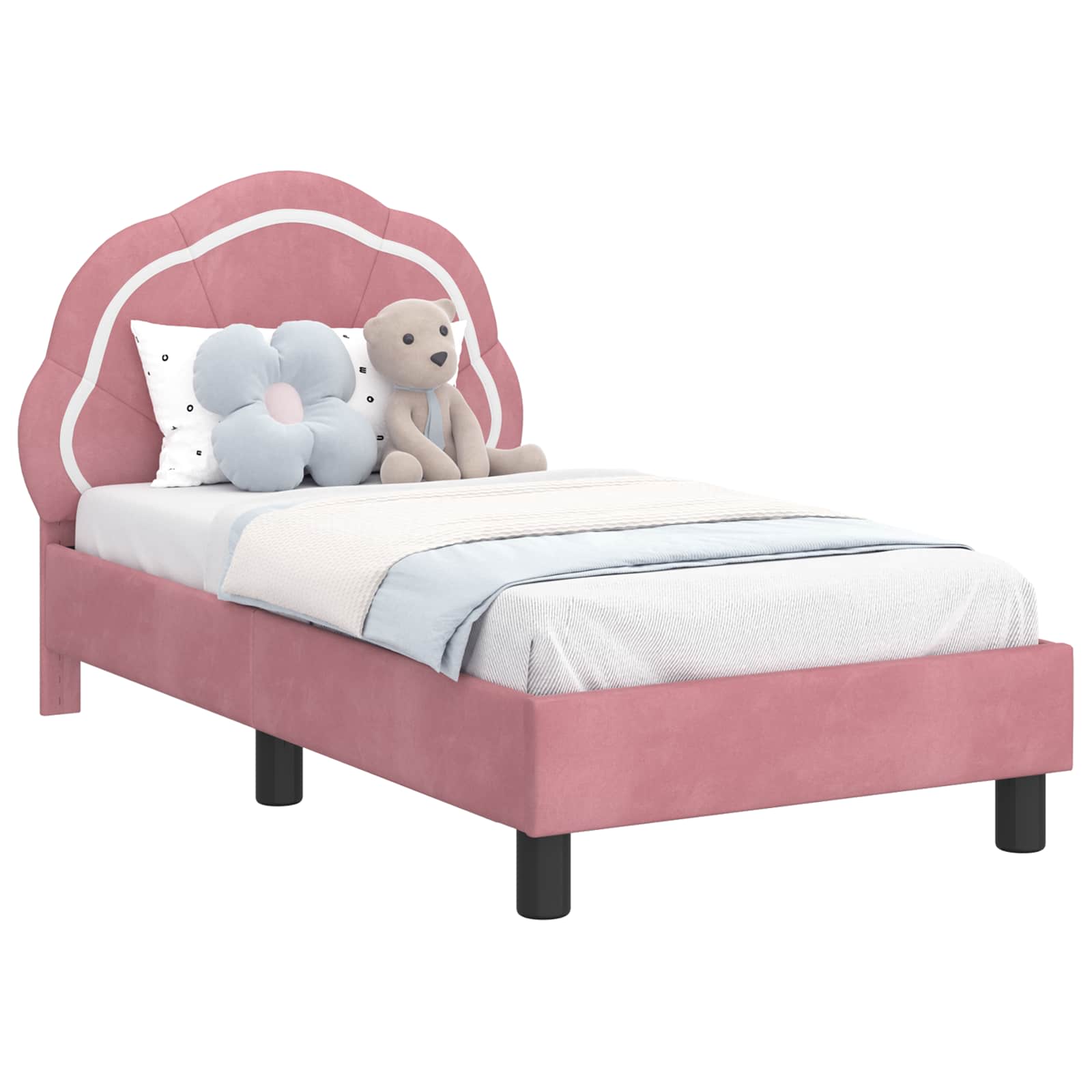 Cadre de lit pour tout-petit avec tête de lit Rose 70 x 140 cm - XIOS