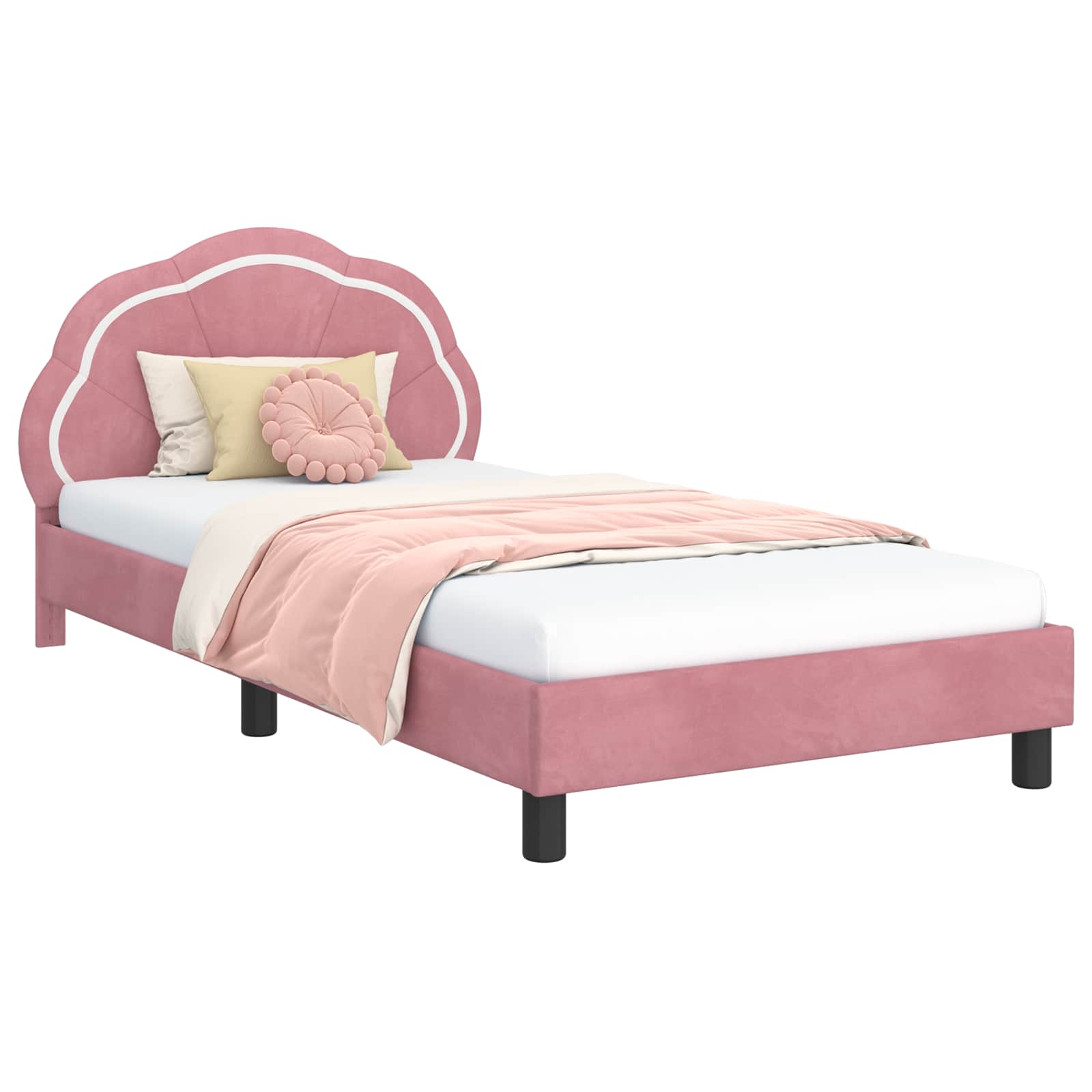 Cadre de lit pour enfants avec tête de lit Rose 80 x 200 cm - XIOS