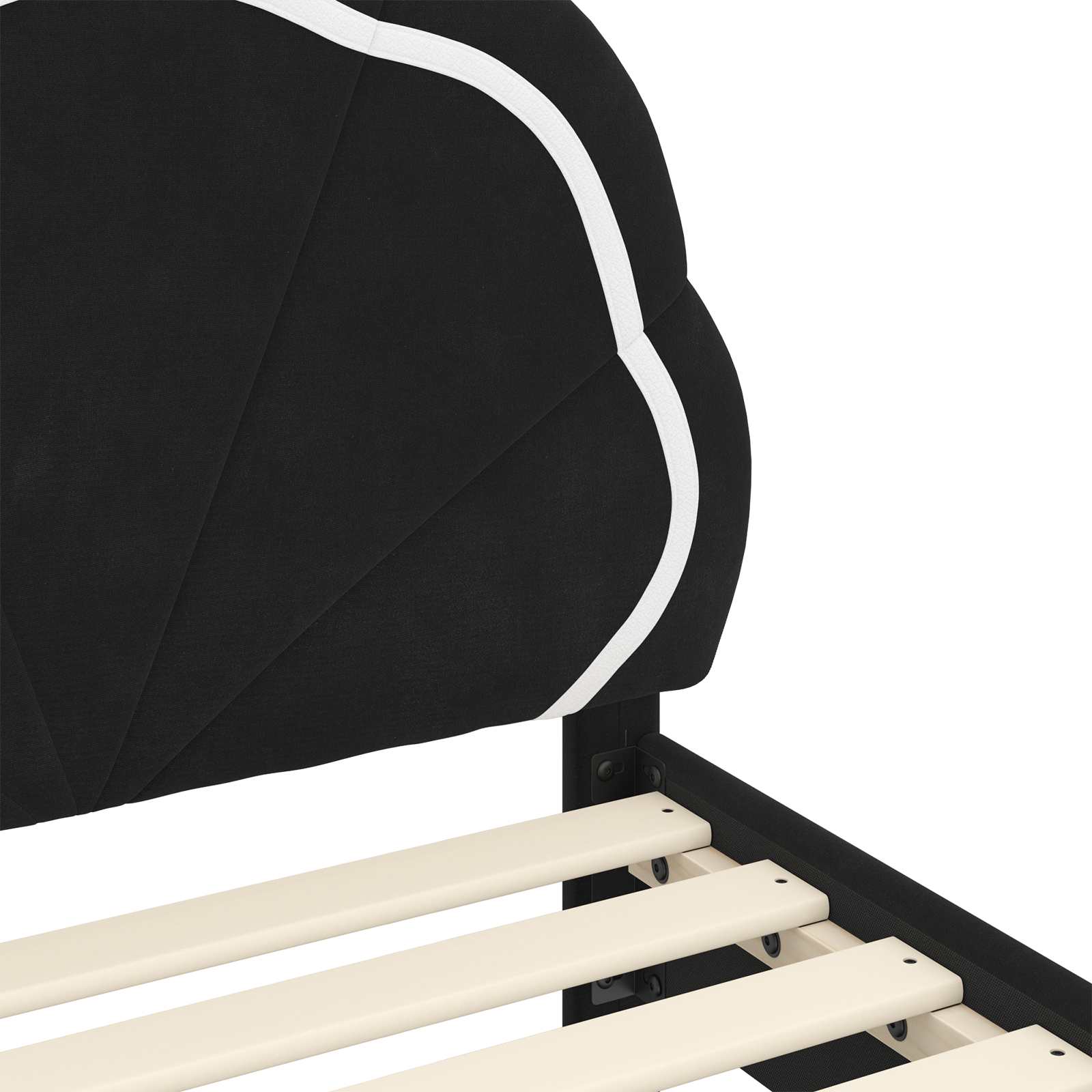 Cadre de lit pour enfants avec tête de lit Noir 90 x 190 cm - XIOS
