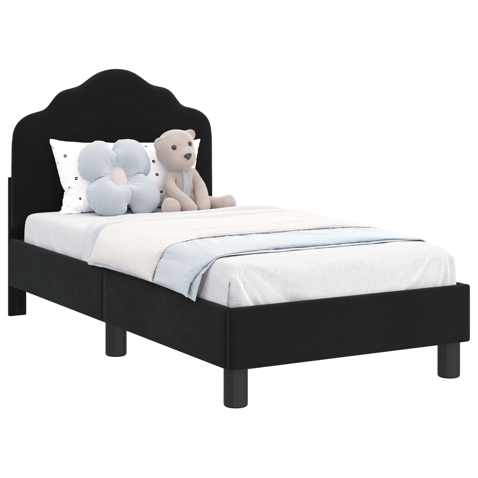 Cadre de lit pour tout-petit avec tête de lit Noir 70 x 140 cm - XIOS