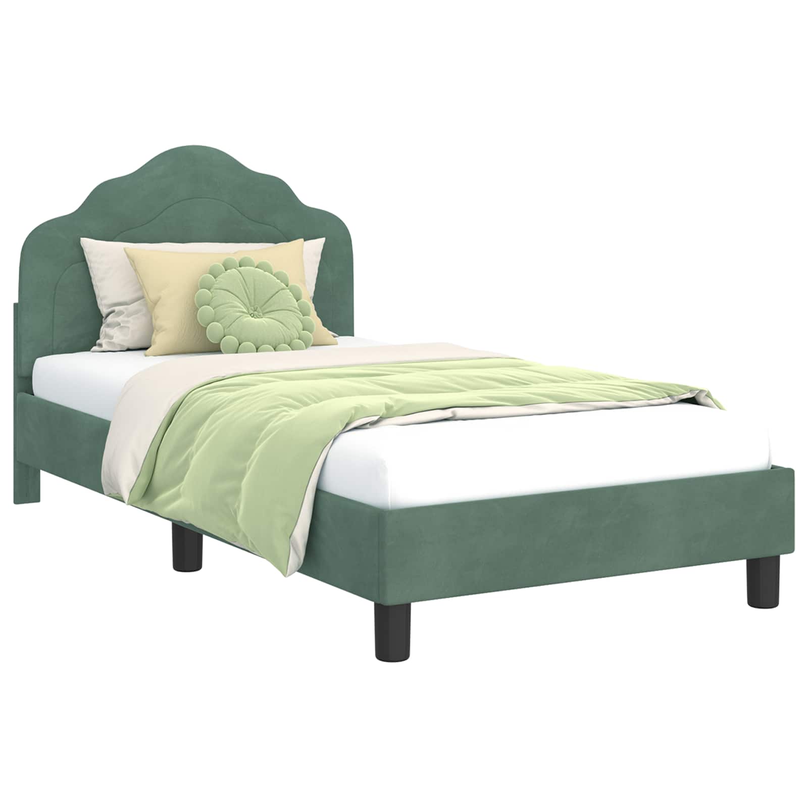 Cadre de lit pour enfants avec tête de lit Vert Mer 80 x 160 cm - XIOS