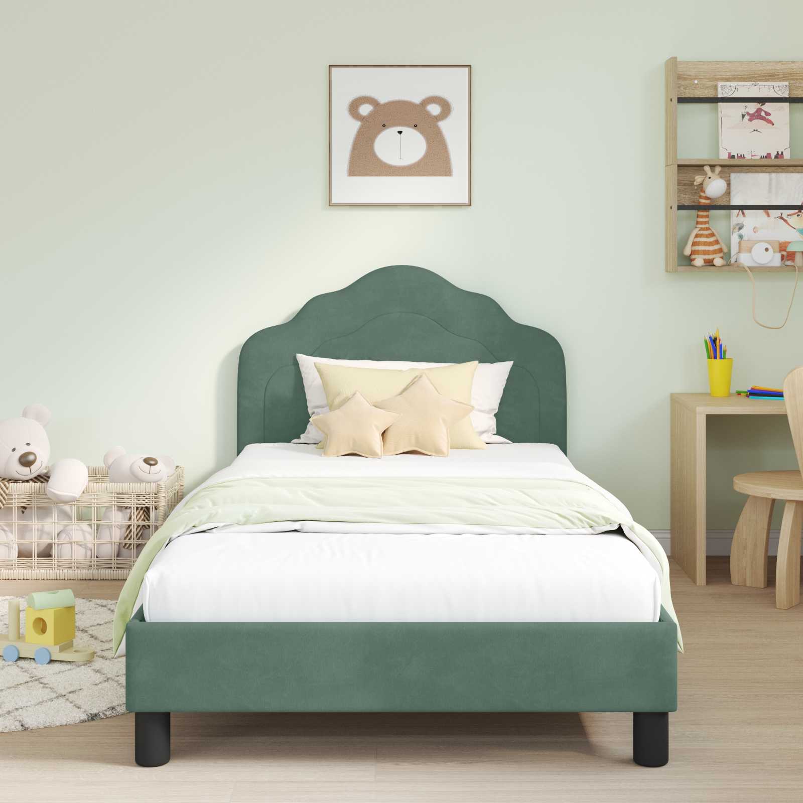 Cadre de lit pour enfants avec tête de lit Vert Mer 80 x 200 cm - XIOS