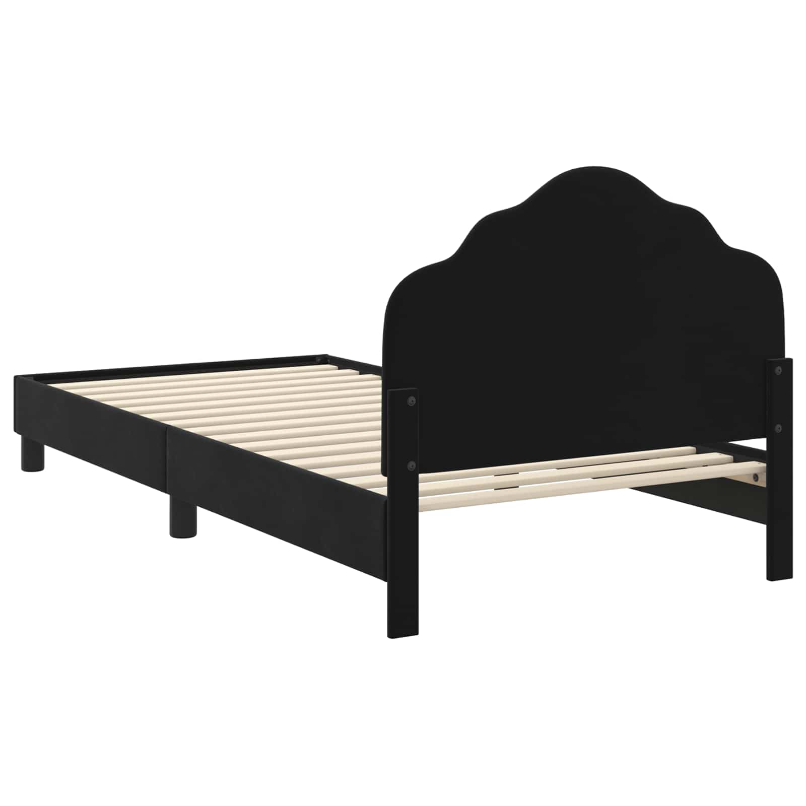 Cadre de lit pour enfants avec tête de lit Noir 90 x 190 cm - XIOS