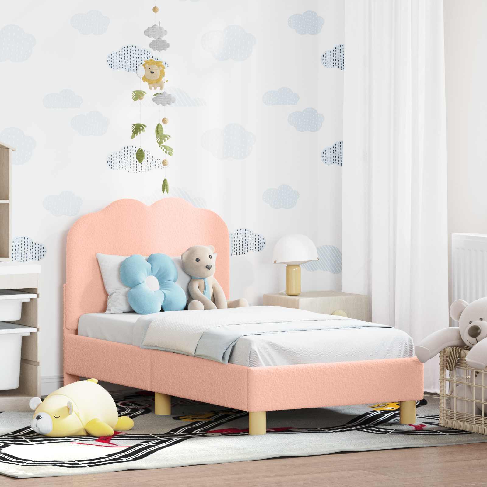 Cadre de lit pour tout-petit avec tête de lit Rose 70 x 140 cm - XIOS