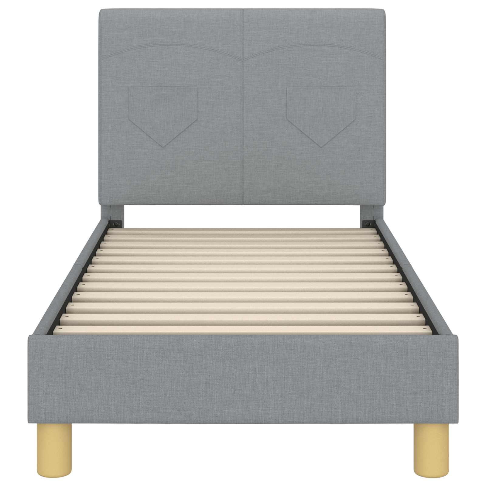 Cadre de lit pour tout-petit avec tête de lit Gris clair tissu - XIOS