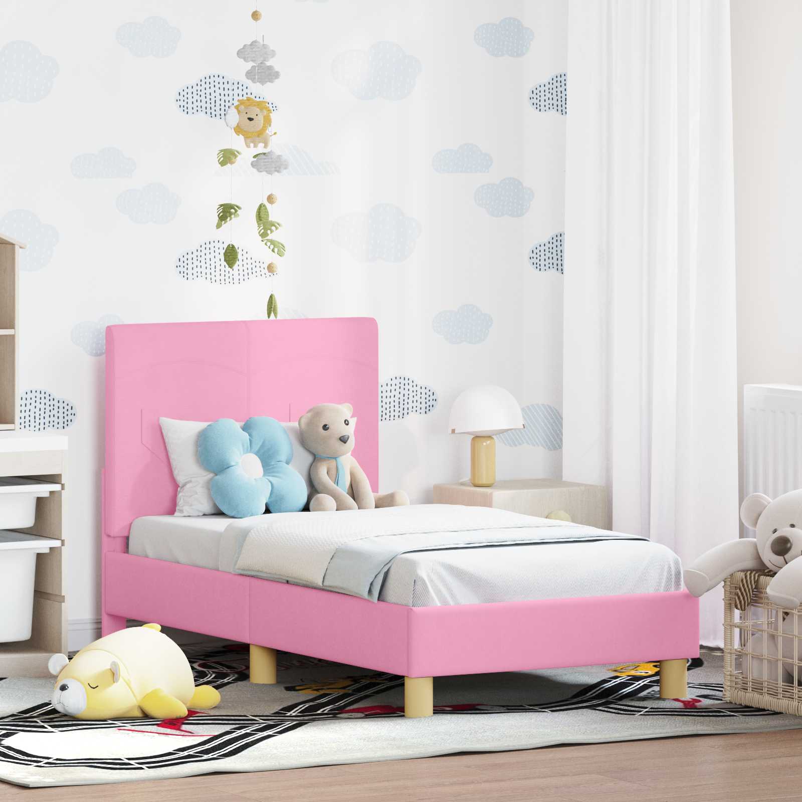 Cadre de lit pour tout-petit avec tête de lit Rose 70 x 140 cm - XIOS