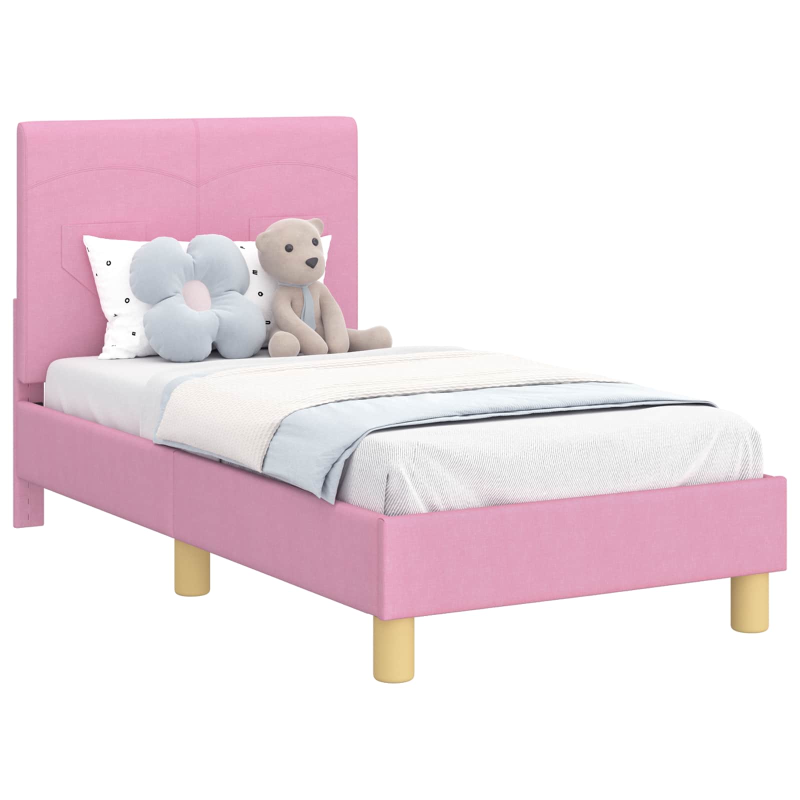 Cadre de lit pour tout-petit avec tête de lit Rose 70 x 140 cm - XIOS