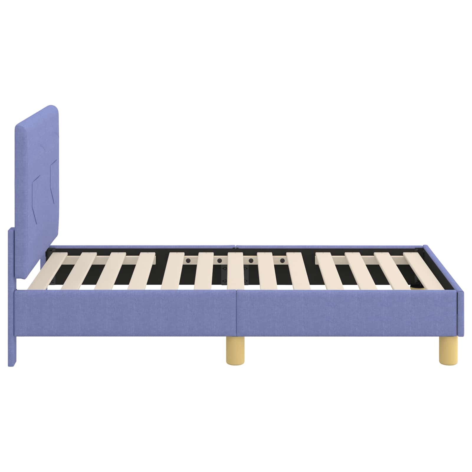 Cadre de lit pour tout-petit avec tête de lit Bleu denim tissu - XIOS