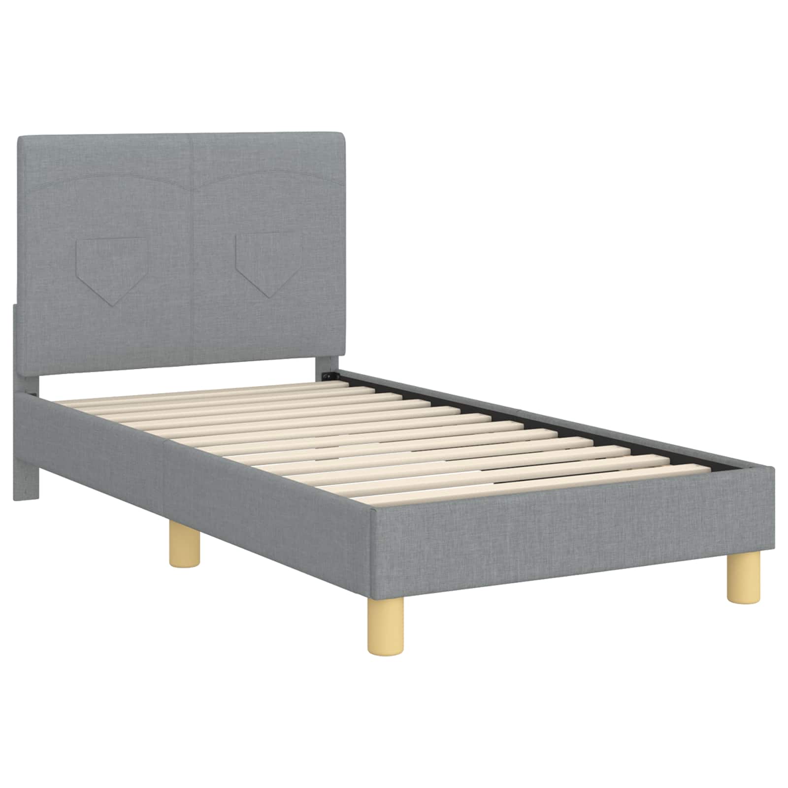 Cadre de lit pour enfants avec tête de lit Gris clair tissu - XIOS