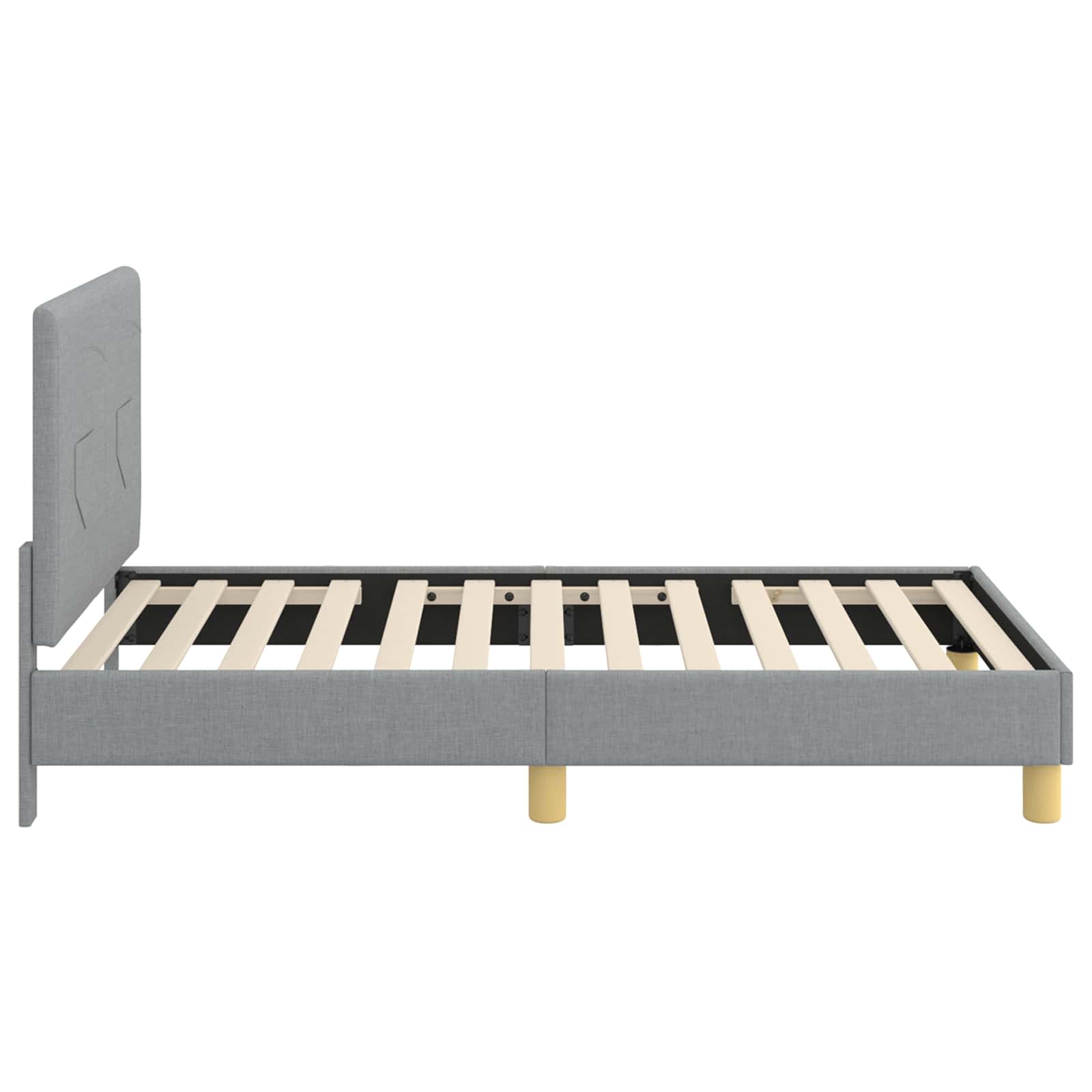 Cadre de lit pour enfants avec tête de lit Gris clair tissu - XIOS