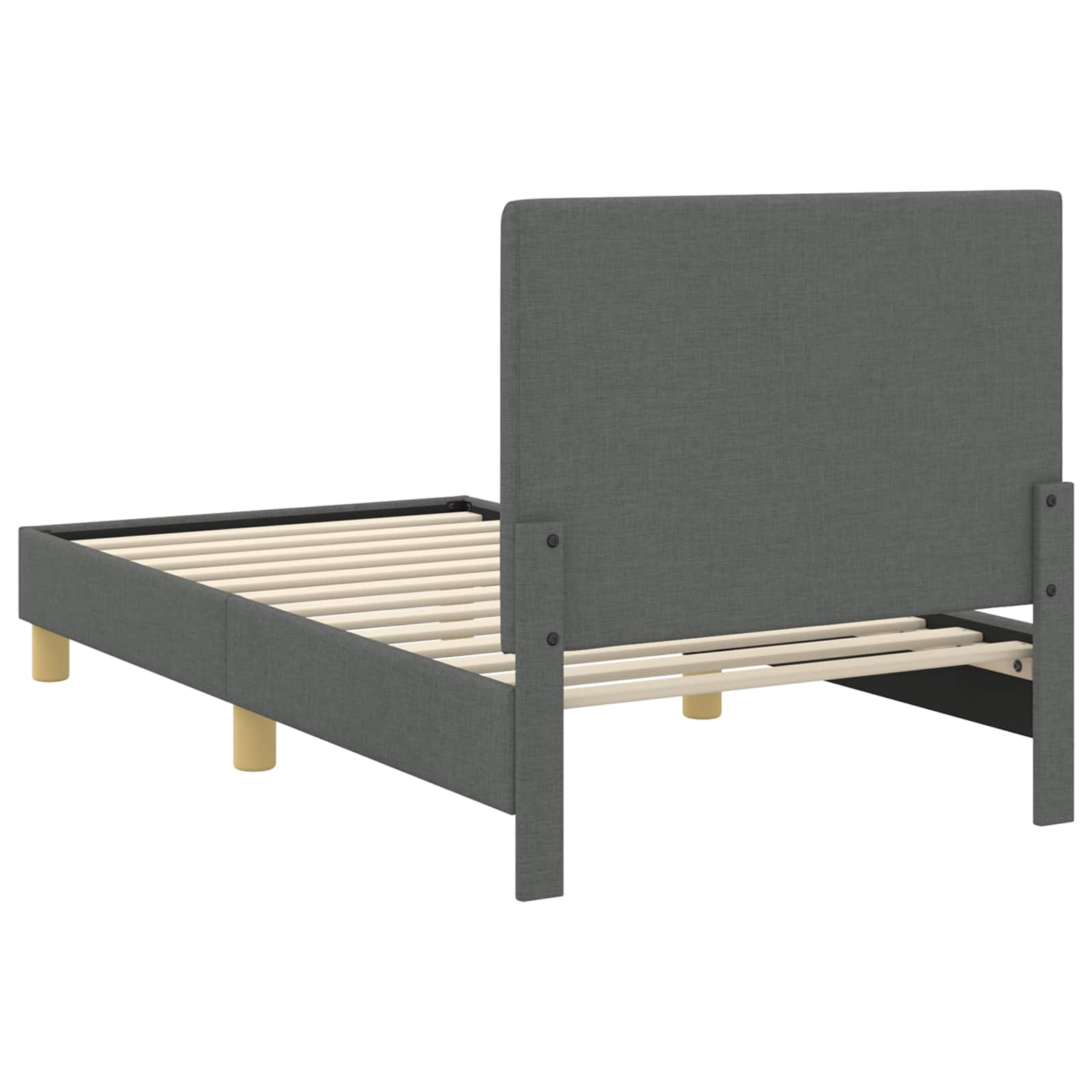 Cadre de lit pour enfants avec tête de lit Gris foncé tissu - XIOS