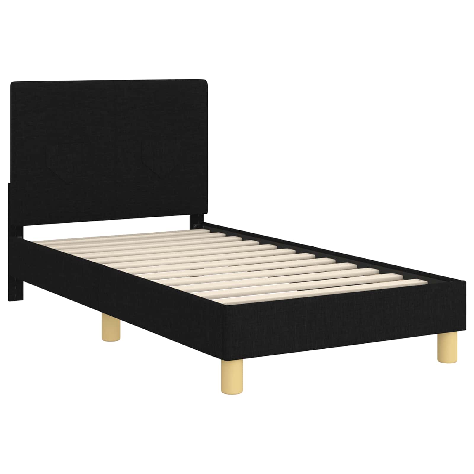 Cadre de lit pour enfants avec tête de lit Noir 80 x 160 cm - XIOS