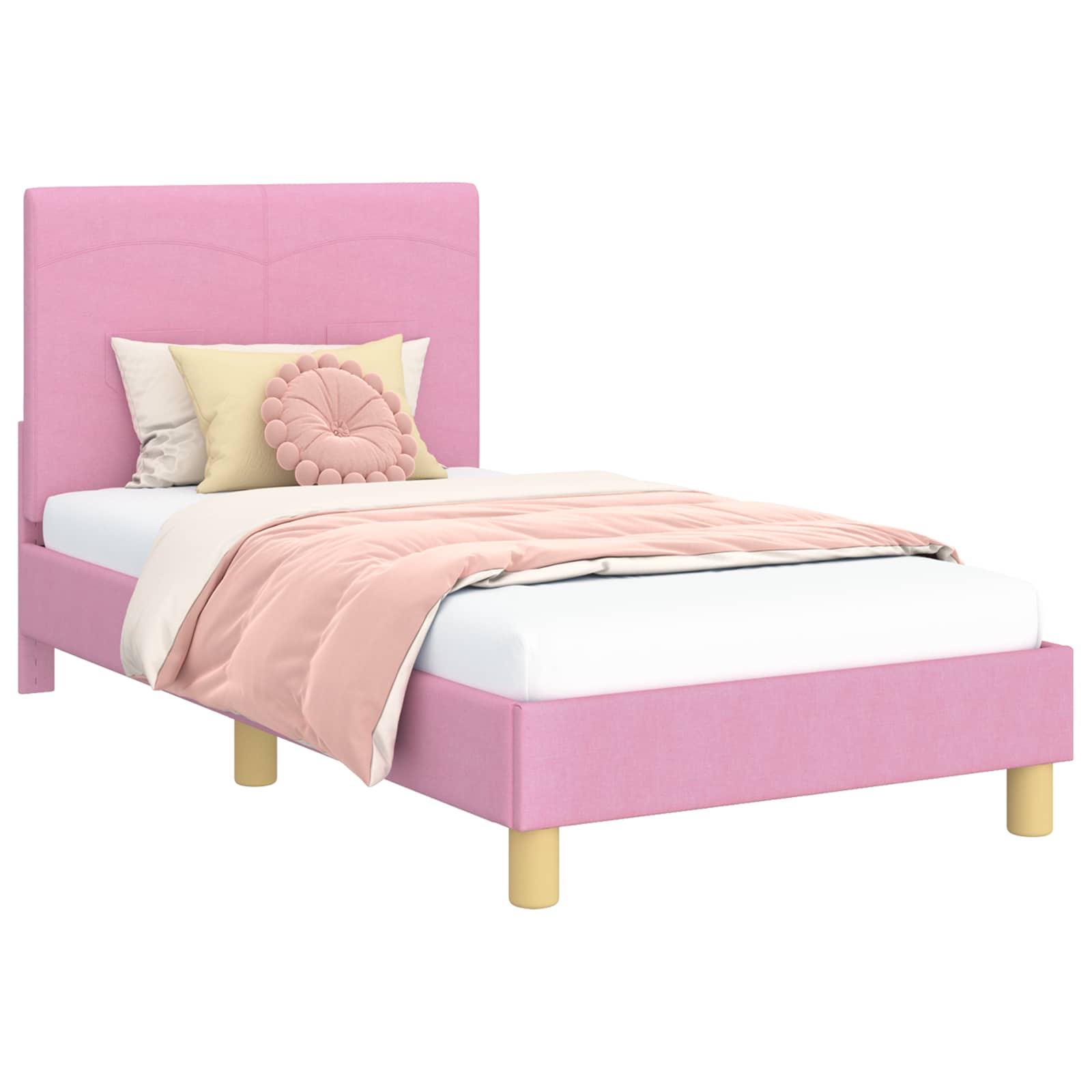Cadre de lit pour enfants avec tête de lit Rose 80 x 160 cm - XIOS
