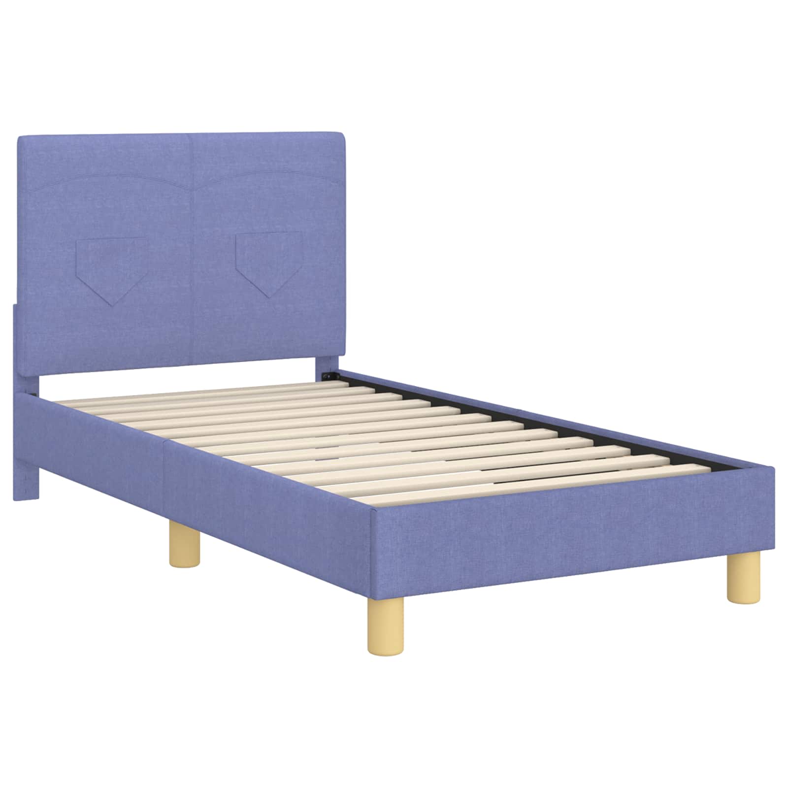 Cadre de lit pour enfants avec tête de lit Bleu denim tissu - XIOS