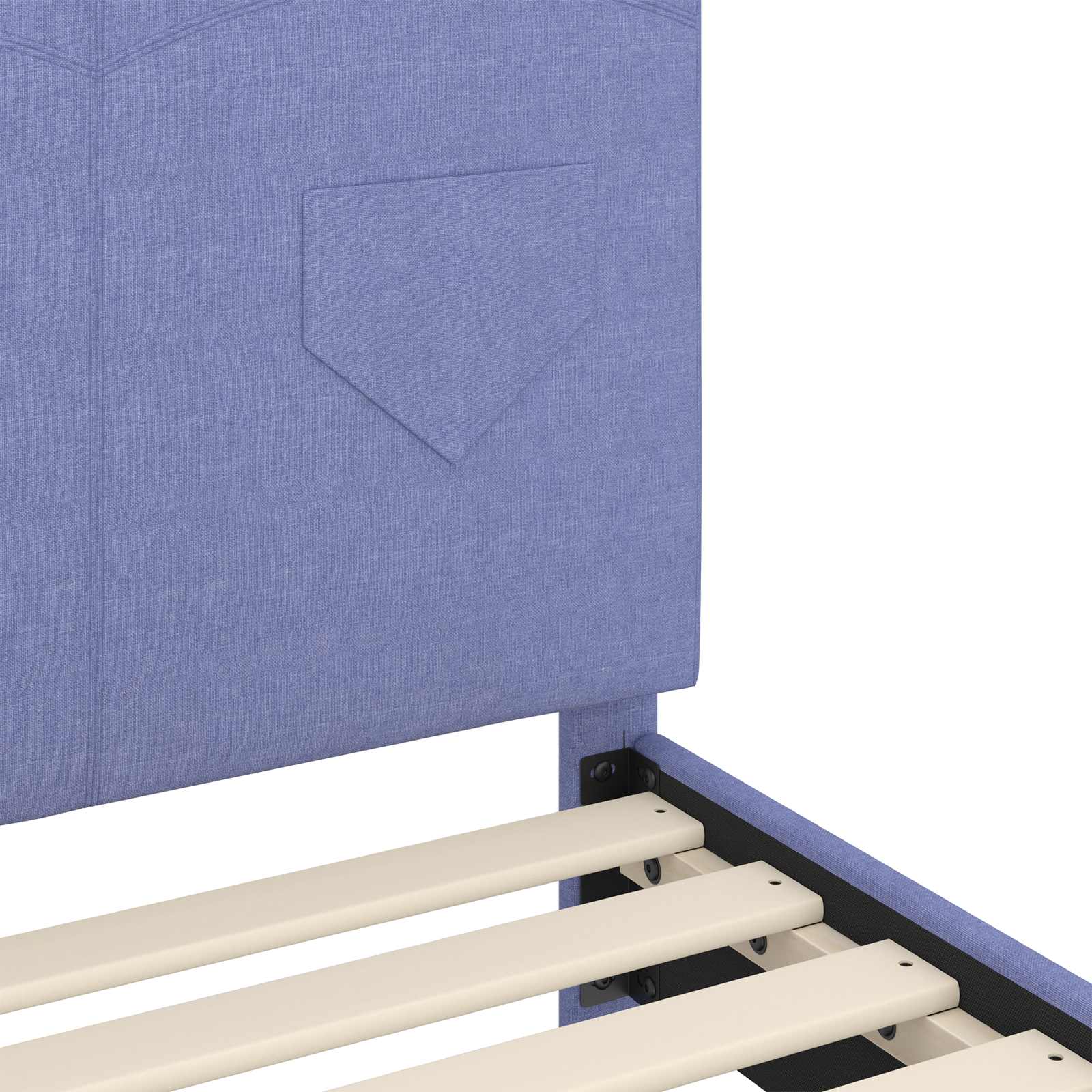 Cadre de lit pour enfants avec tête de lit Bleu denim tissu - XIOS