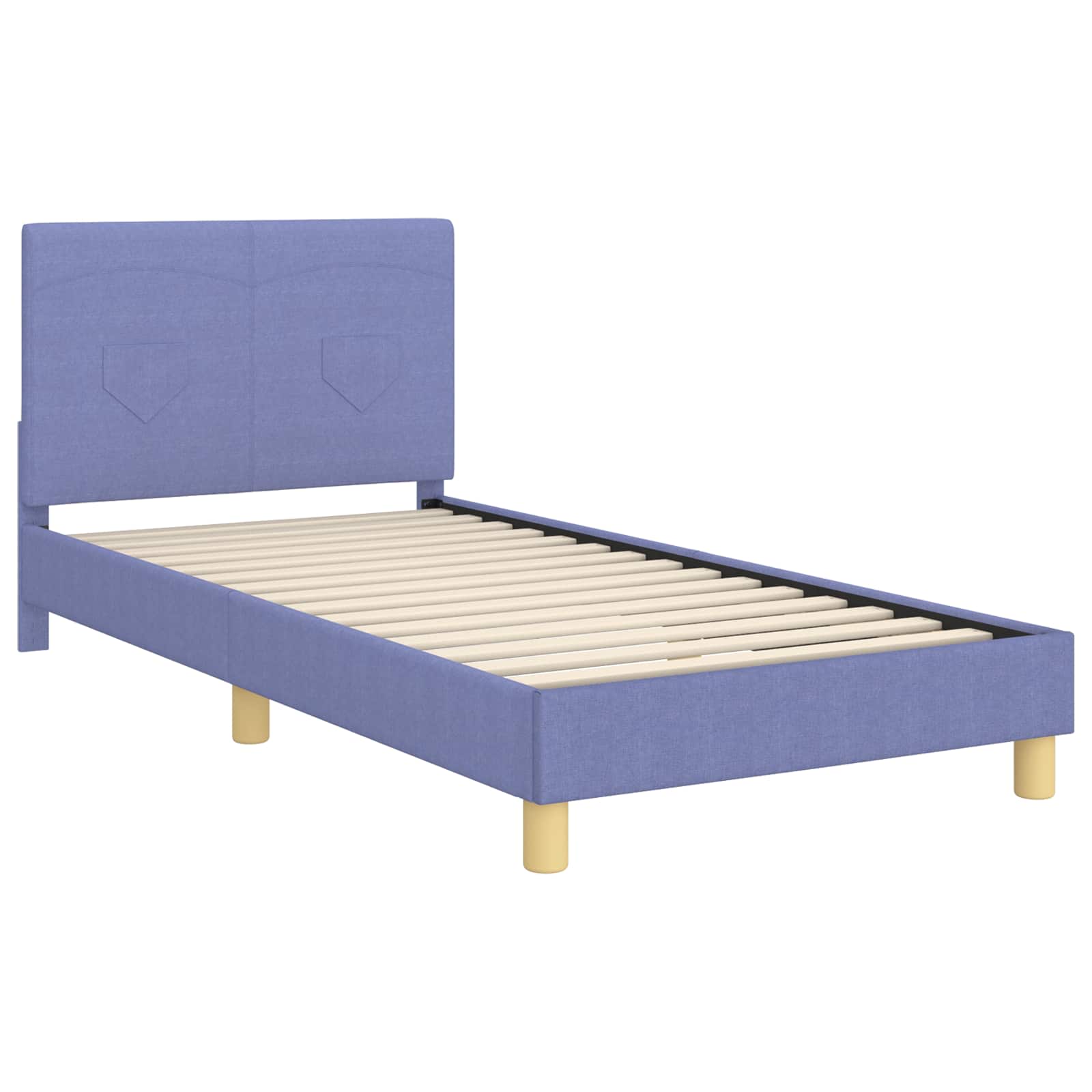 Cadre de lit pour enfants avec tête de lit Bleu denim tissu - XIOS