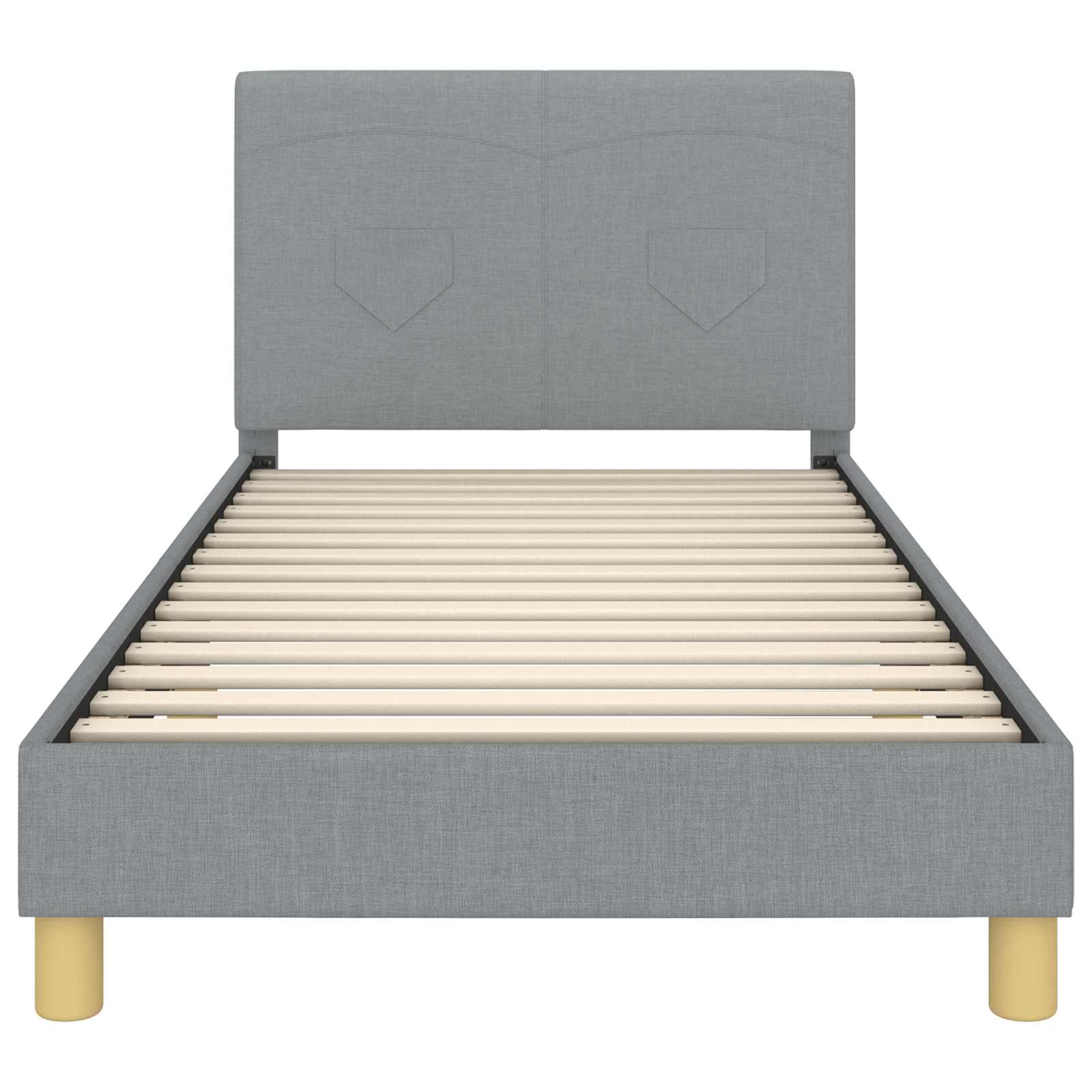 Cadre de lit pour enfants avec tête de lit Gris clair tissu - XIOS