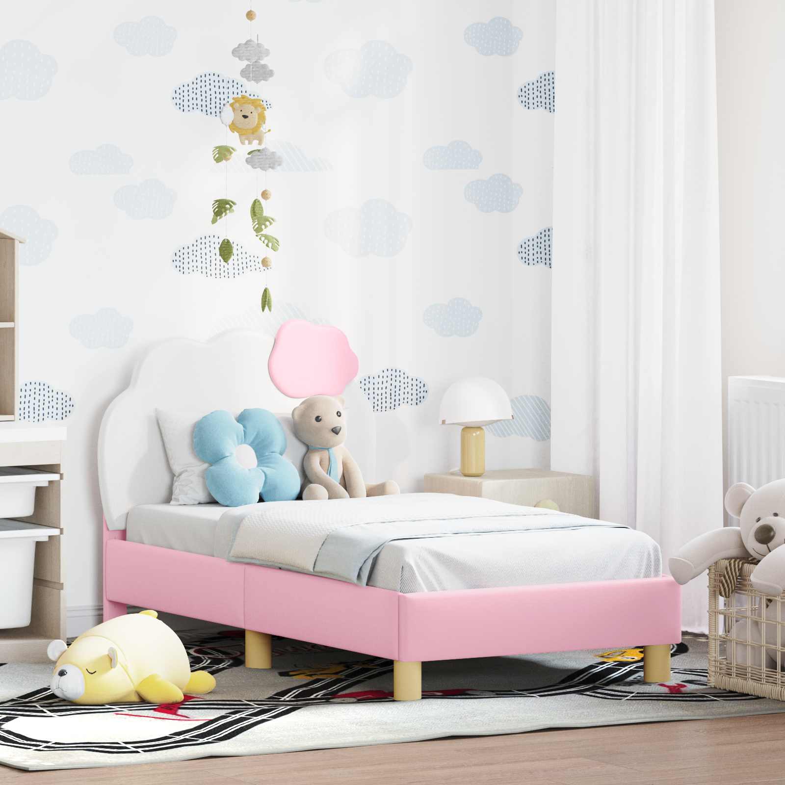 Cadre de lit pour tout-petit avec tête de lit Rose 70 x 140 cm - XIOS