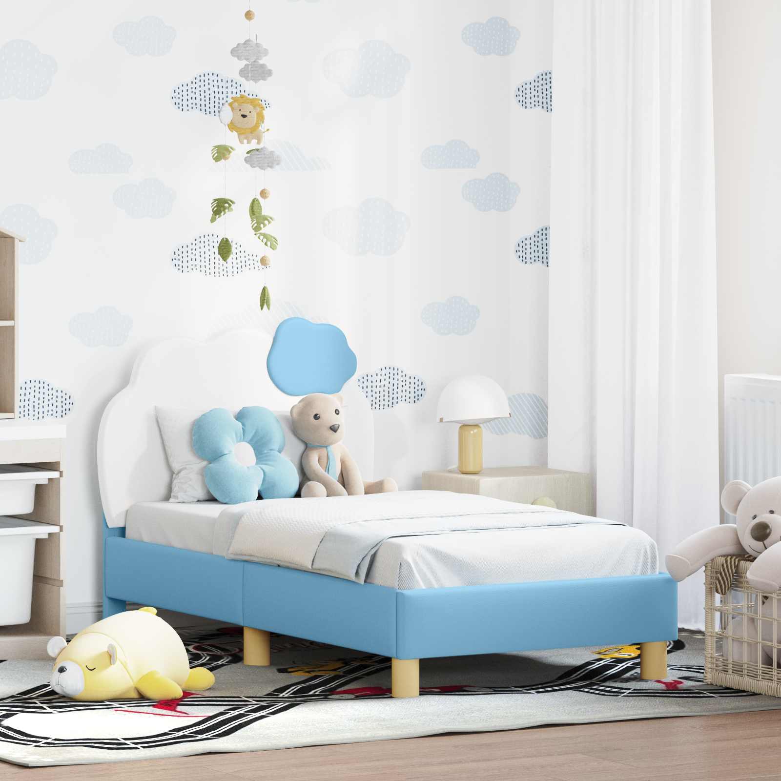 Cadre de lit pour tout-petit avec tête de lit Bleu 70 x 140 cm - XIOS
