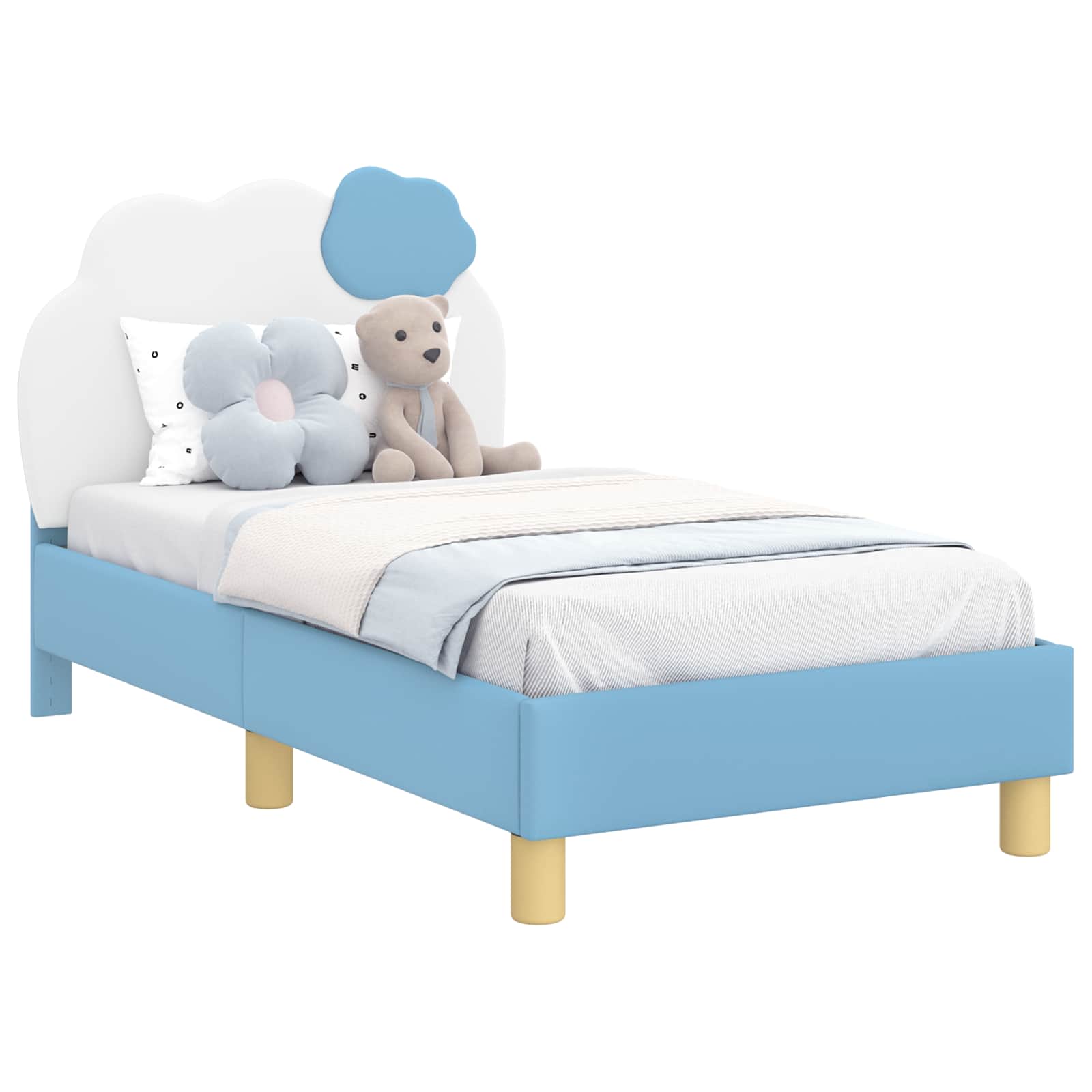 Cadre de lit pour tout-petit avec tête de lit Bleu 70 x 140 cm - XIOS