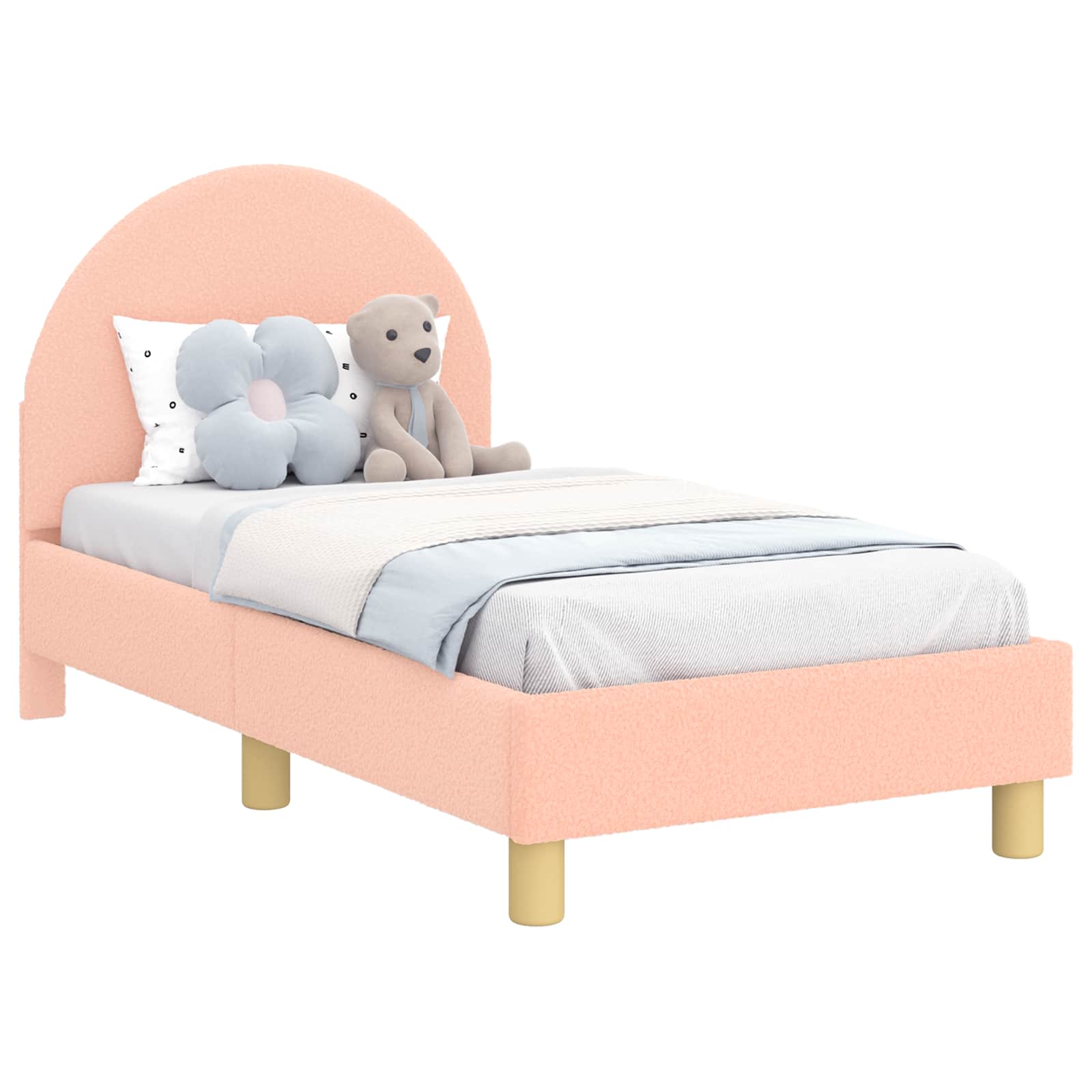 Cadre de lit pour tout-petit avec tête de lit Rose 70 x 140 cm - XIOS