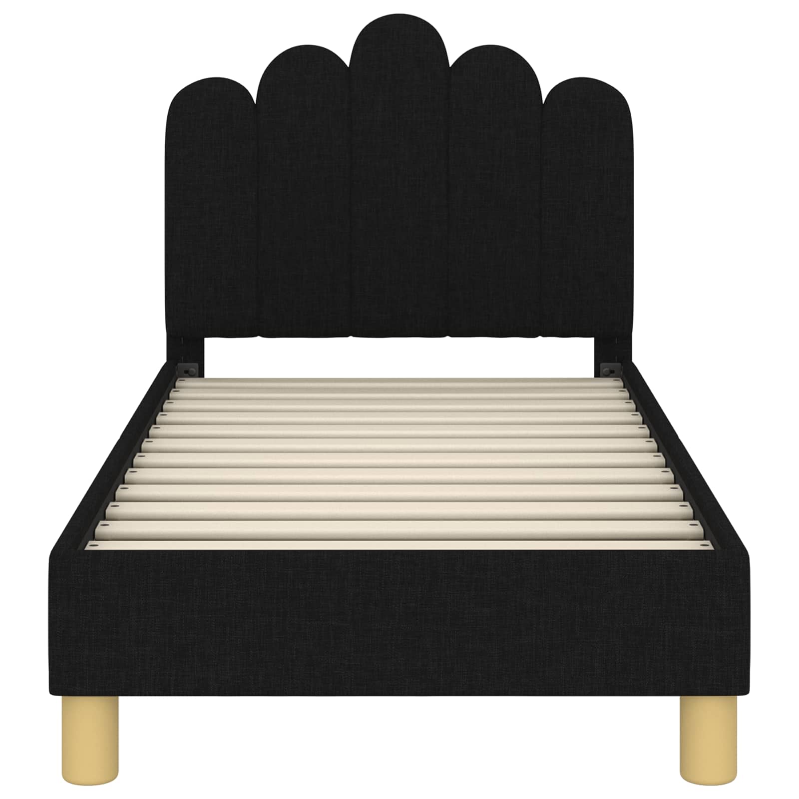 Cadre de lit pour tout-petit avec tête de lit Noir 70 x 140 cm - XIOS