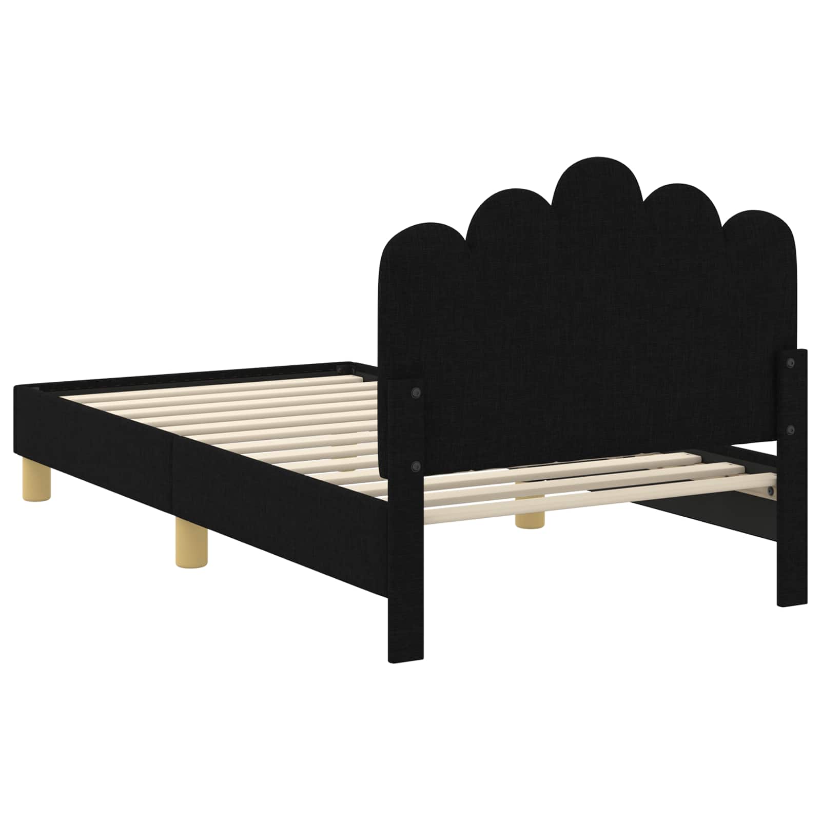 Cadre de lit pour enfants avec tête de lit Noir 80 x 160 cm - XIOS
