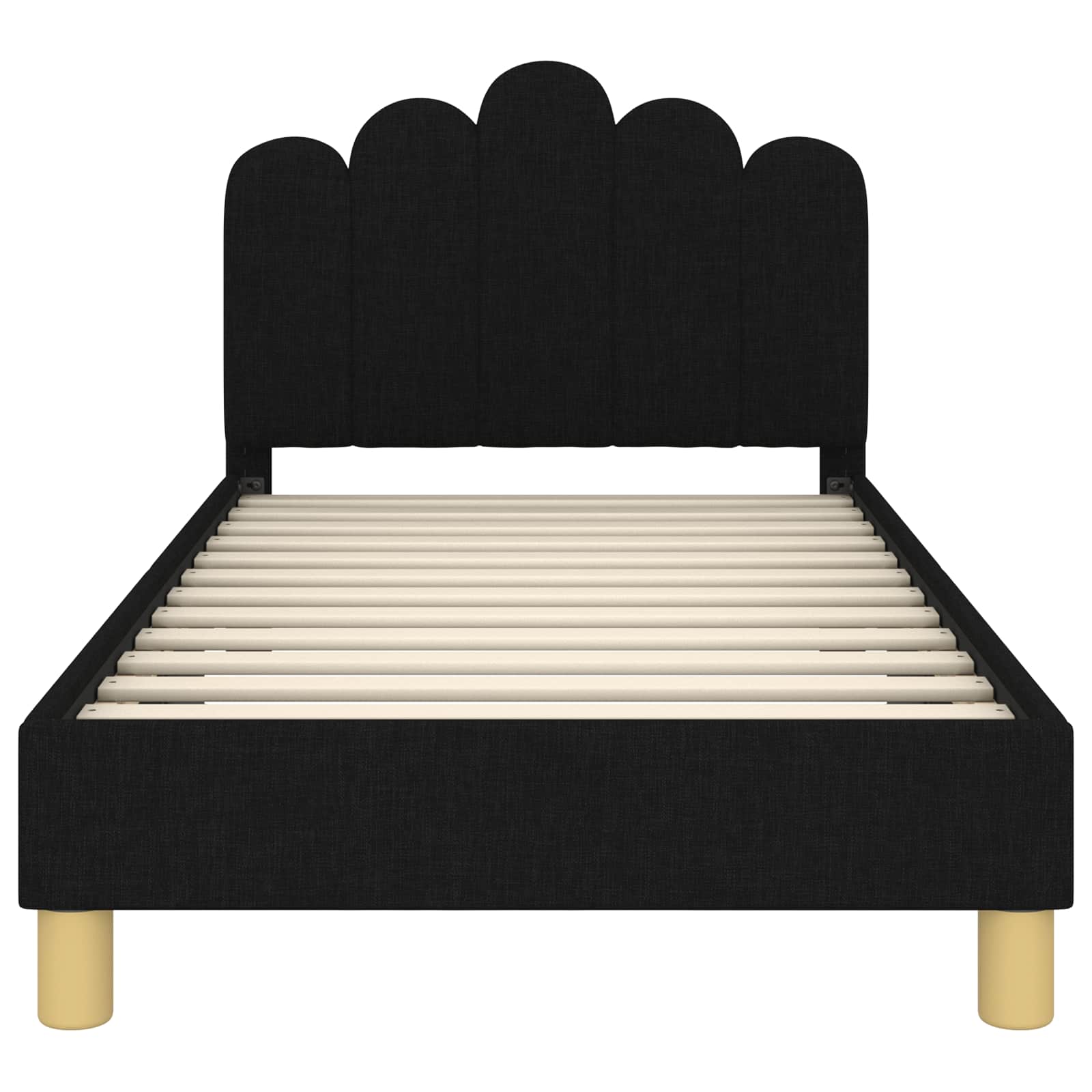 Cadre de lit pour enfants avec tête de lit Noir 80 x 160 cm - XIOS