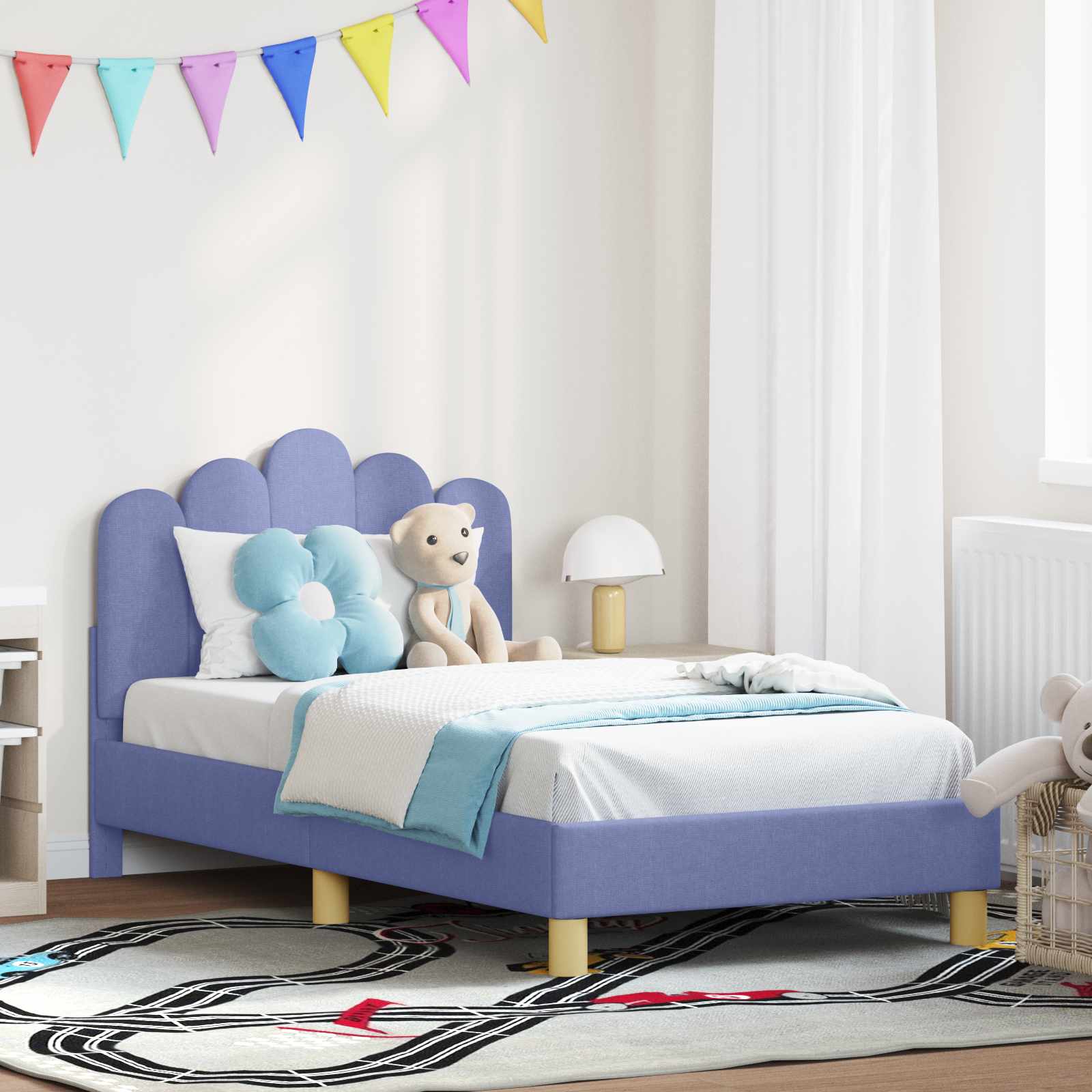 Cadre de lit pour enfants avec tête de lit Bleu denim - XIOS
