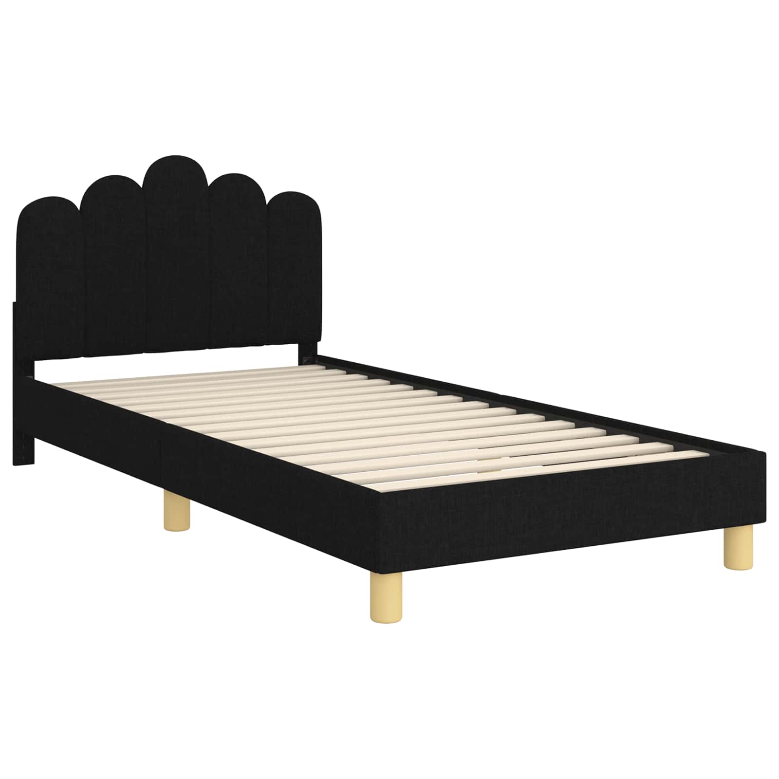 Cadre de lit pour enfants avec tête de lit Noir 80 x 200 cm - XIOS