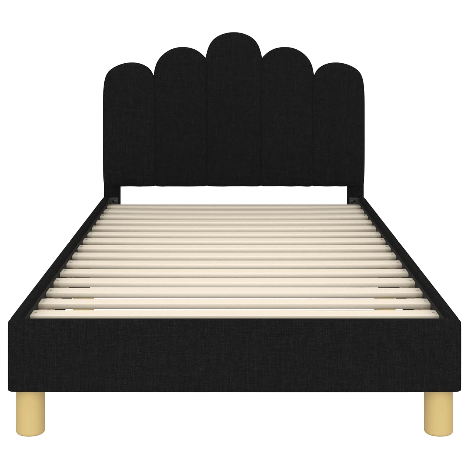 Cadre de lit pour enfants avec tête de lit Noir 90 x 200 cm - XIOS