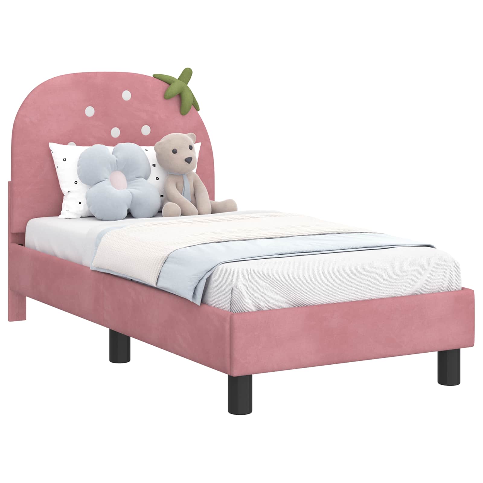 Cadre de lit pour tout-petit avec tête de lit Rose 70 x 140 cm - XIOS