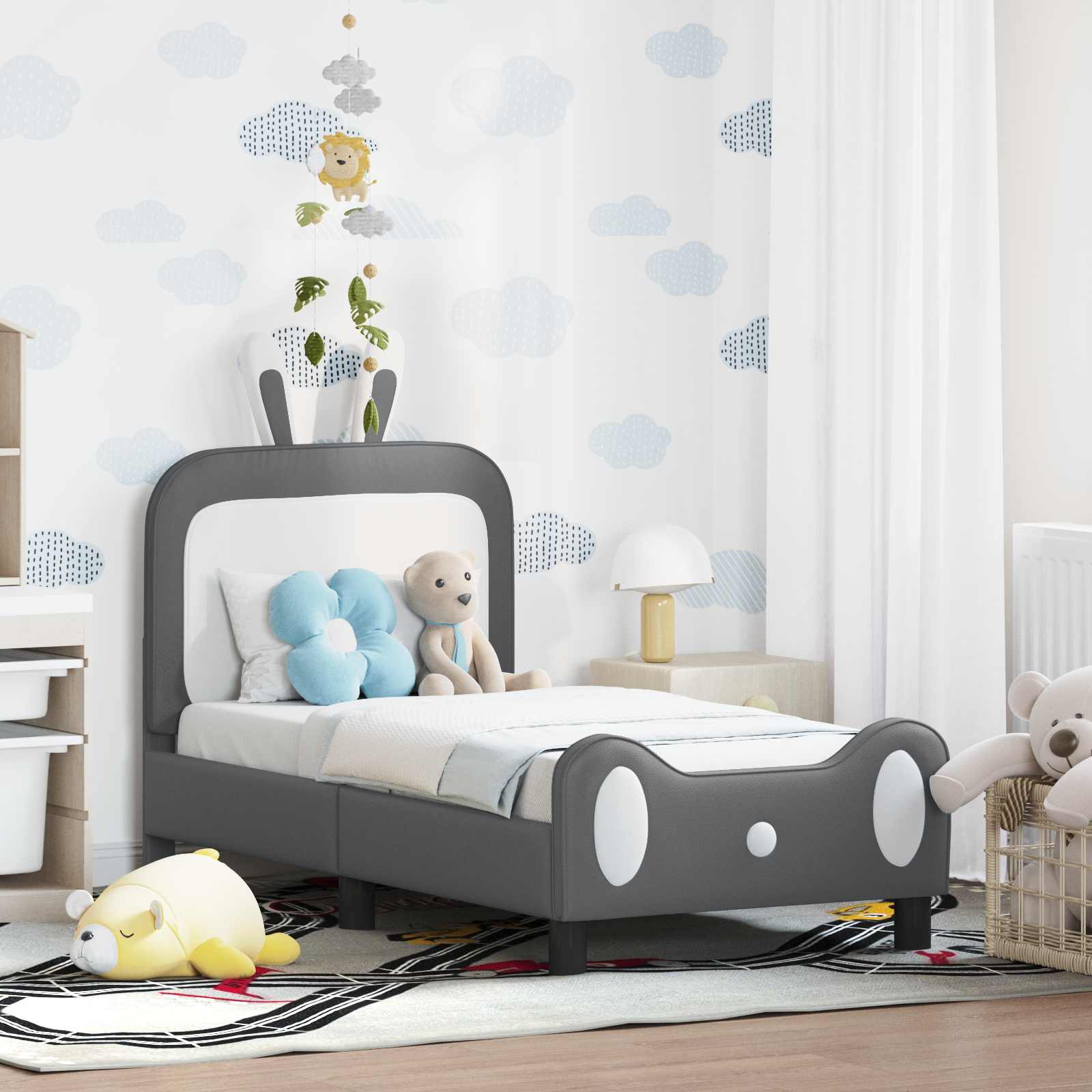 Cadre de lit pour tout-petit avec tête de lit Gris clair PU - XIOS