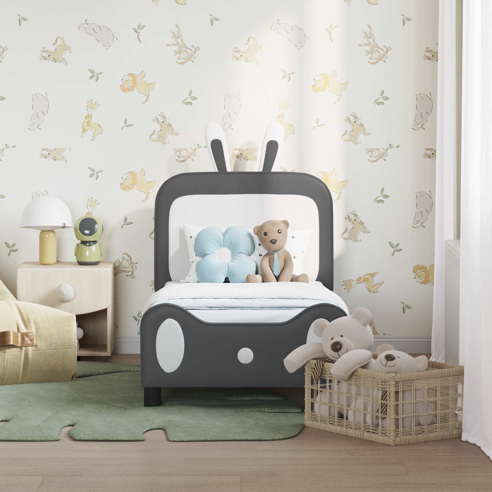Cadre de lit pour tout-petit avec tête de lit Gris clair PU - XIOS