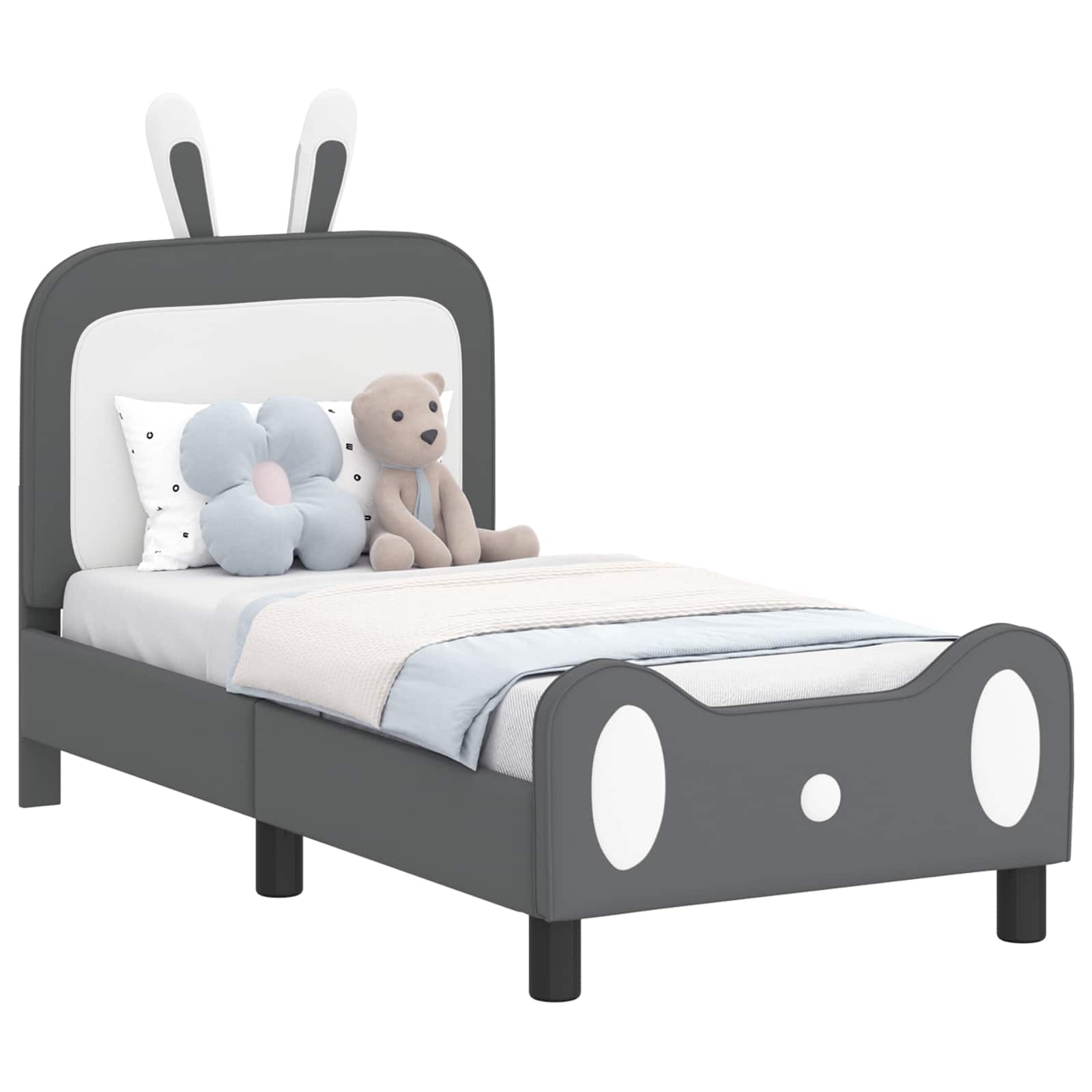 Cadre de lit pour tout-petit avec tête de lit Gris clair PU - XIOS