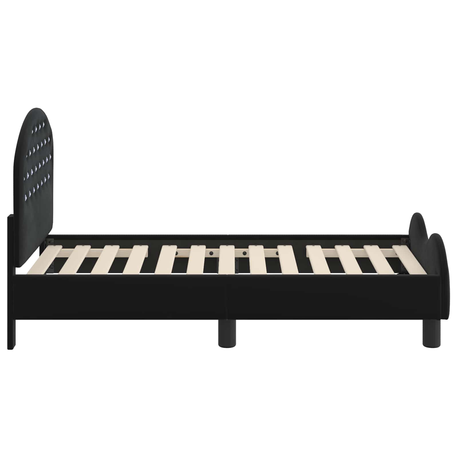 Cadre de lit pour tout-petit avec tête de lit Noir 70 x 140 cm - XIOS