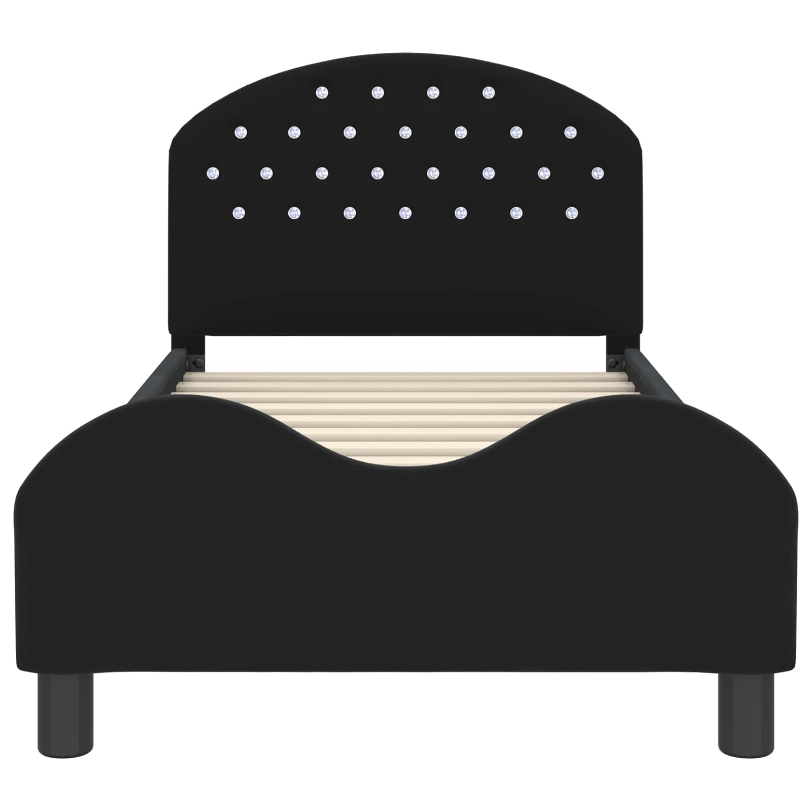 Cadre de lit pour enfants avec tête de lit Noir 80 x 160 cm - XIOS