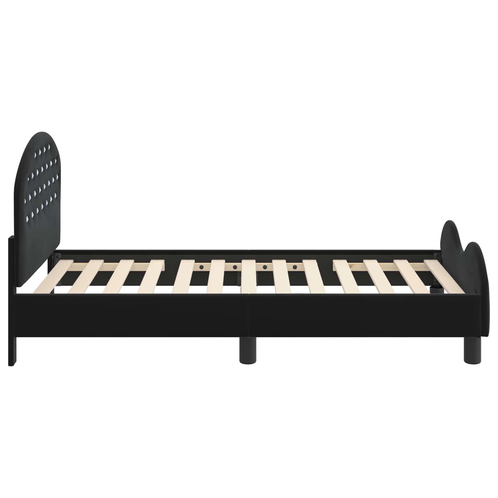 Cadre de lit pour enfants avec tête de lit Noir 80 x 160 cm - XIOS