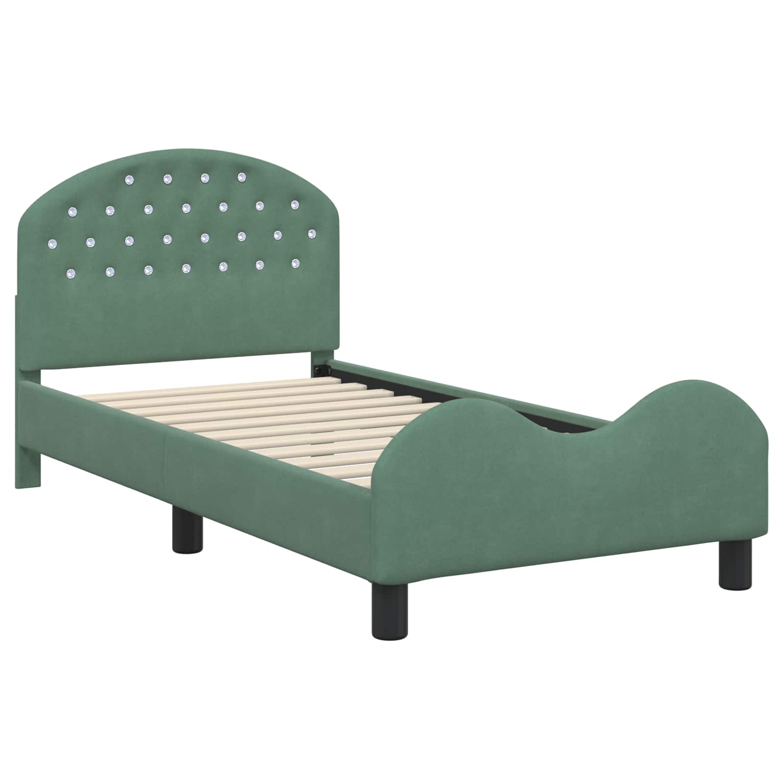 Cadre de lit pour enfants avec tête de lit Vert Mer 80 x 160 cm - XIOS